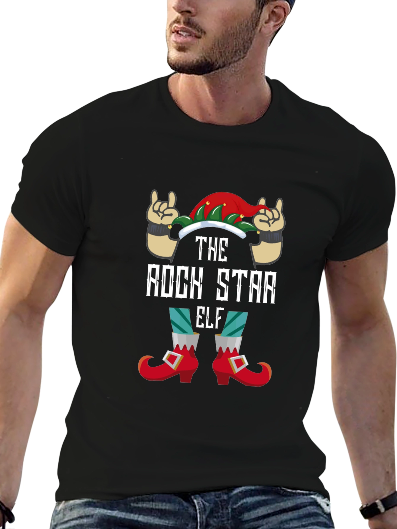 Rock Star Elf Graphic Tee