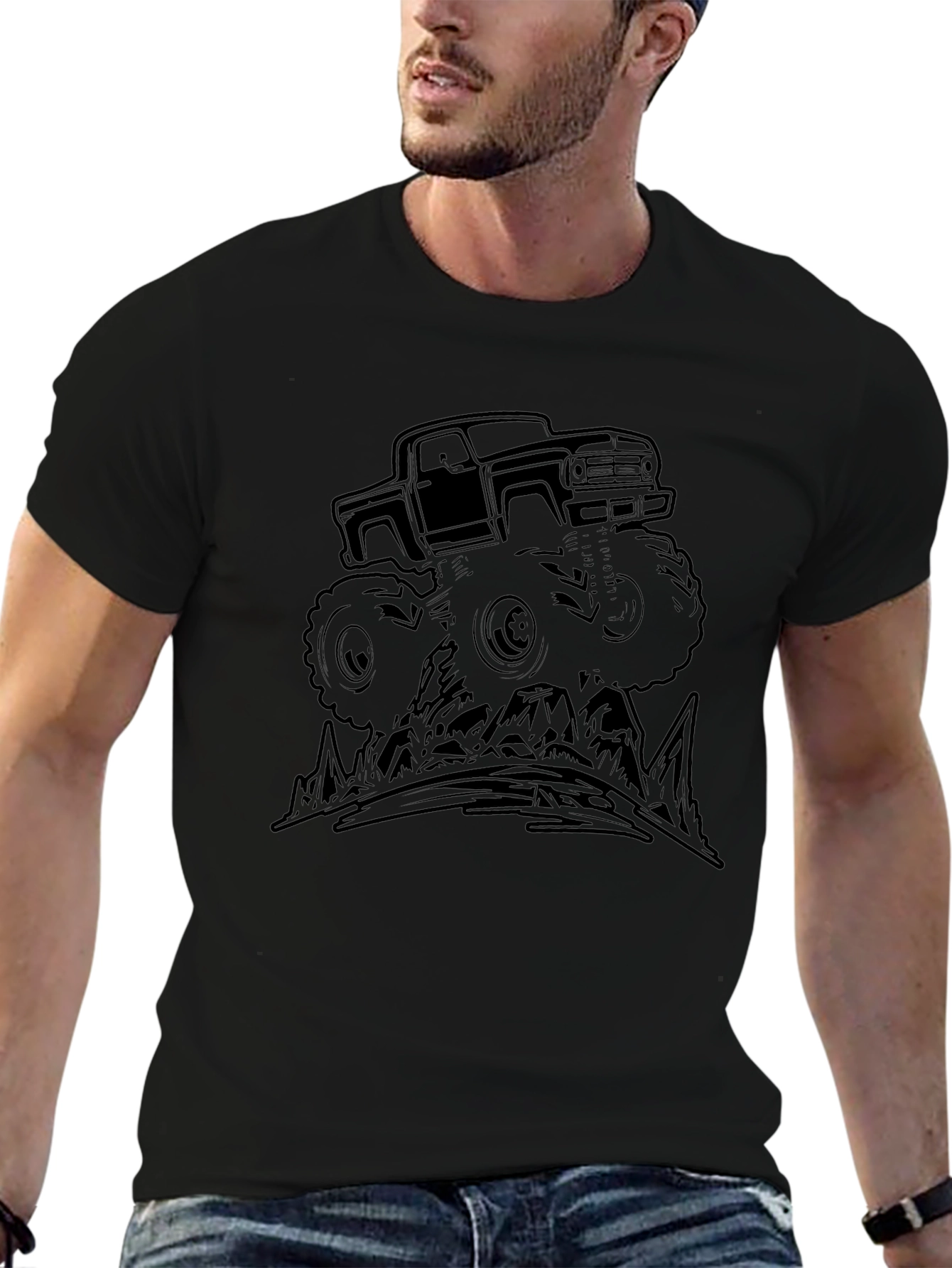 Monster Truck Graphic Tee - Black