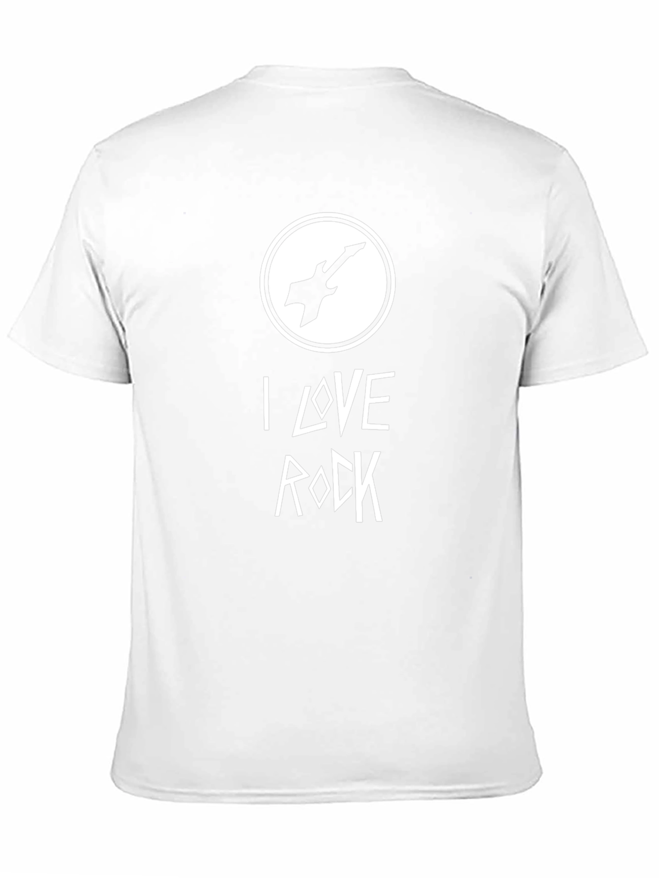 I Love Rock Guitar Graphic T-Shirt - Black
