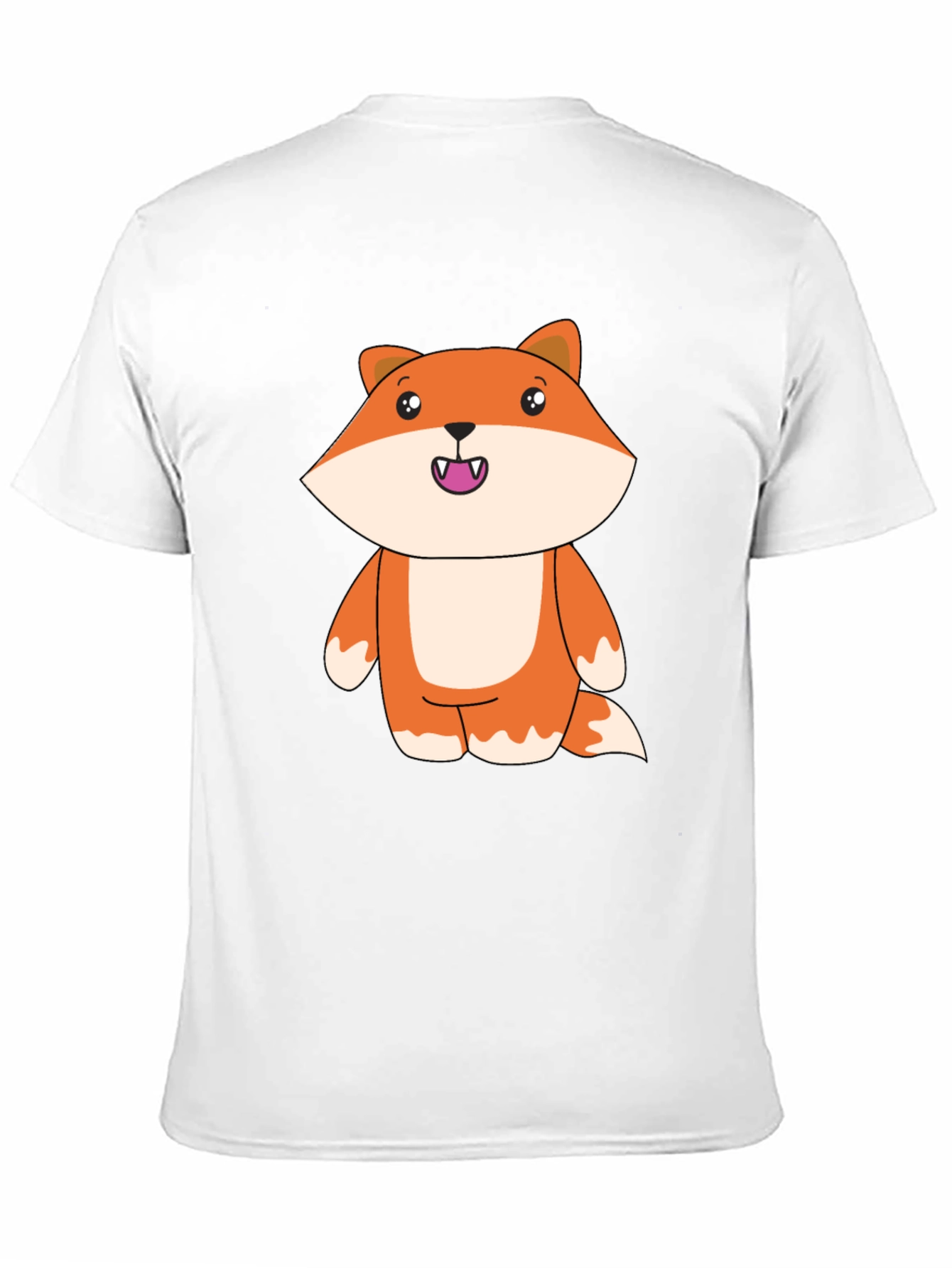 Cute Cartoon Fox Black T-Shirt