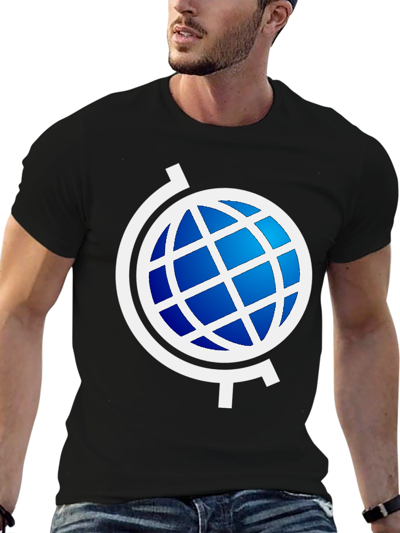 Globe Graphic Black T-Shirt - Modern Style