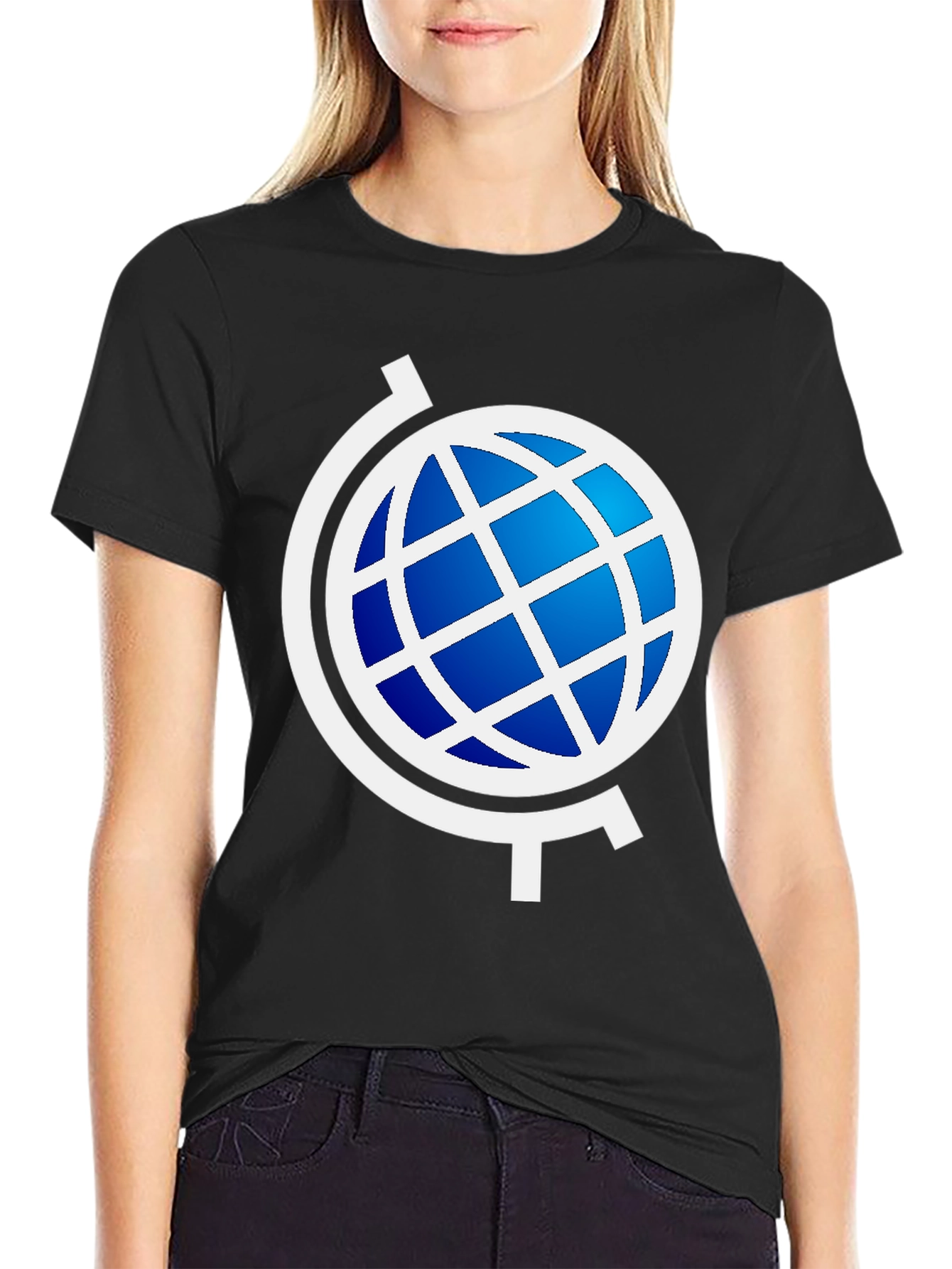 Globe Graphic Black T-Shirt - Modern Style