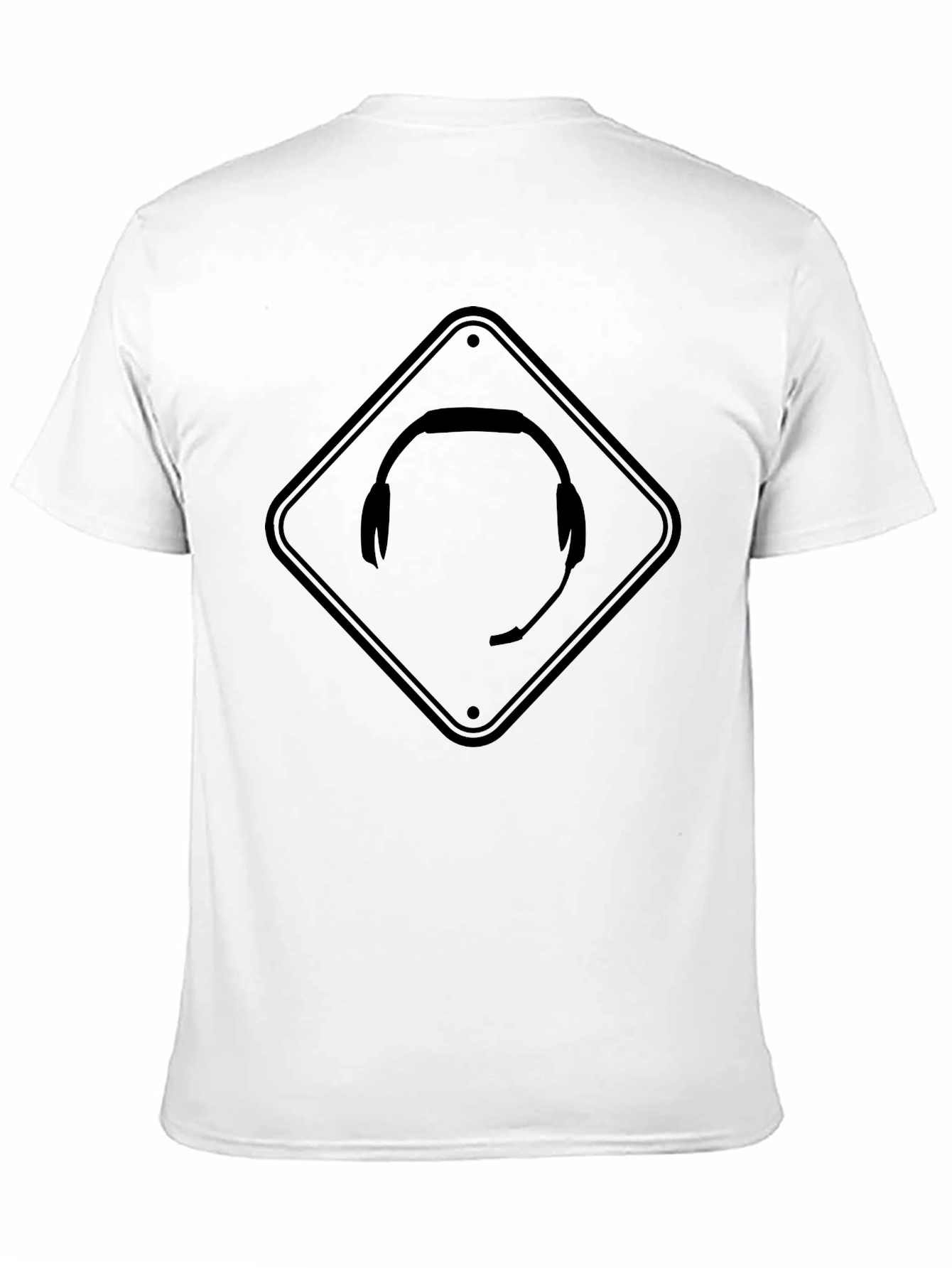 Gamer Headset Caution Sign Black T-Shirt