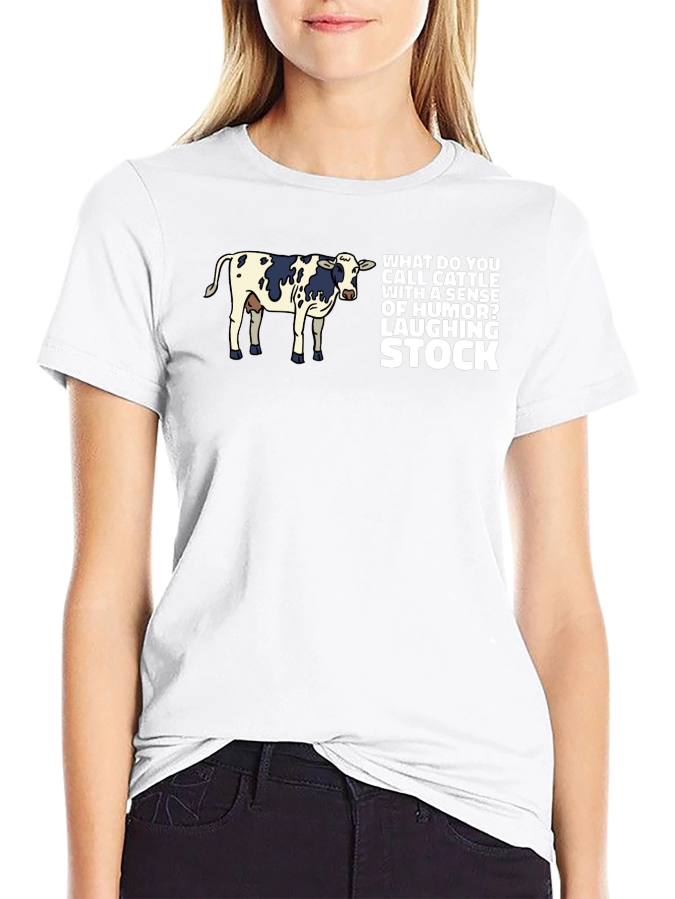 Laughing Stock Cow Graphic T-Shirt