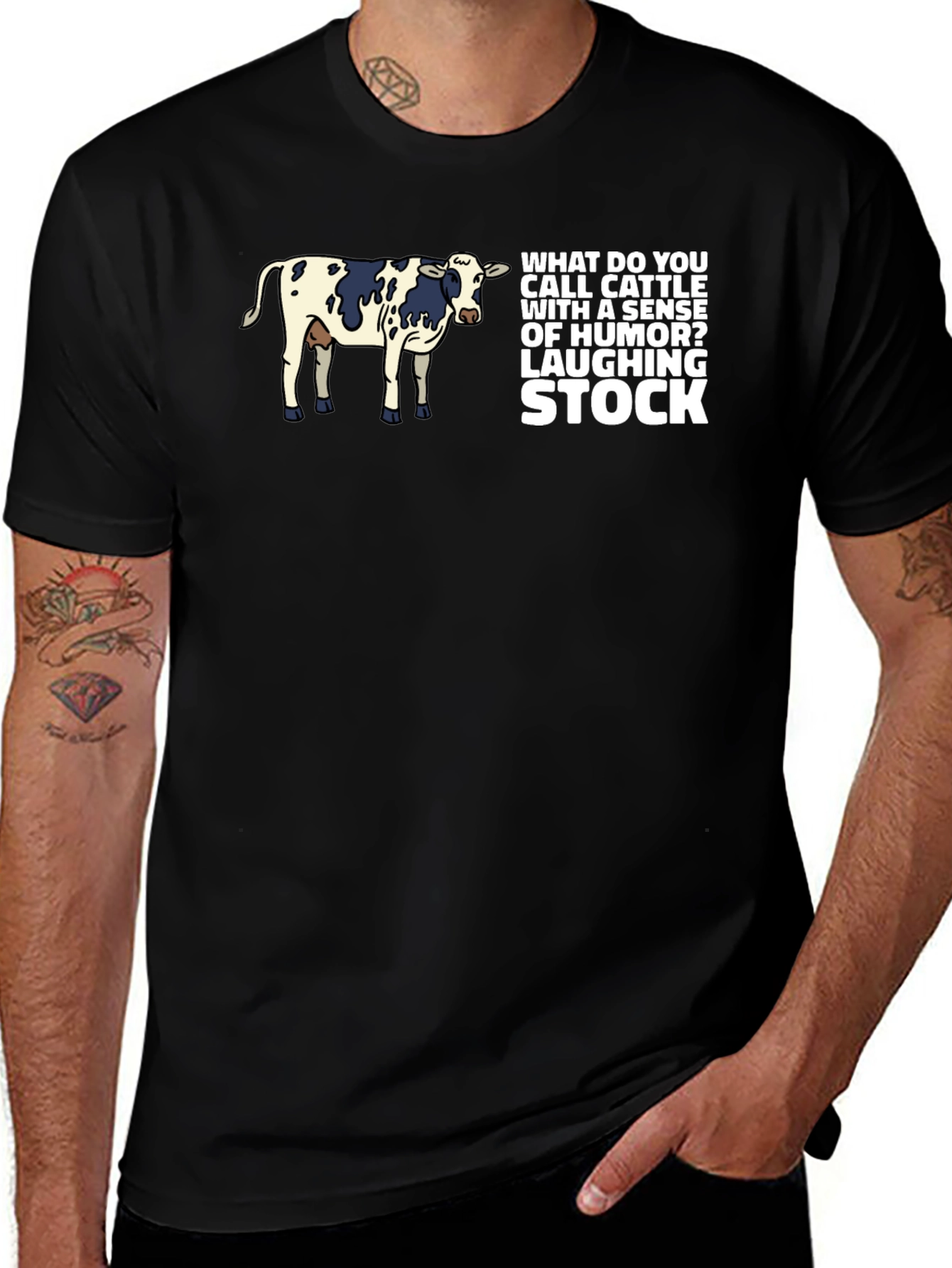 Laughing Stock Cow Graphic T-Shirt