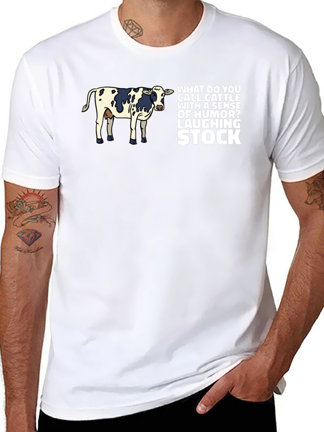 Laughing Stock Cow Graphic T-Shirt