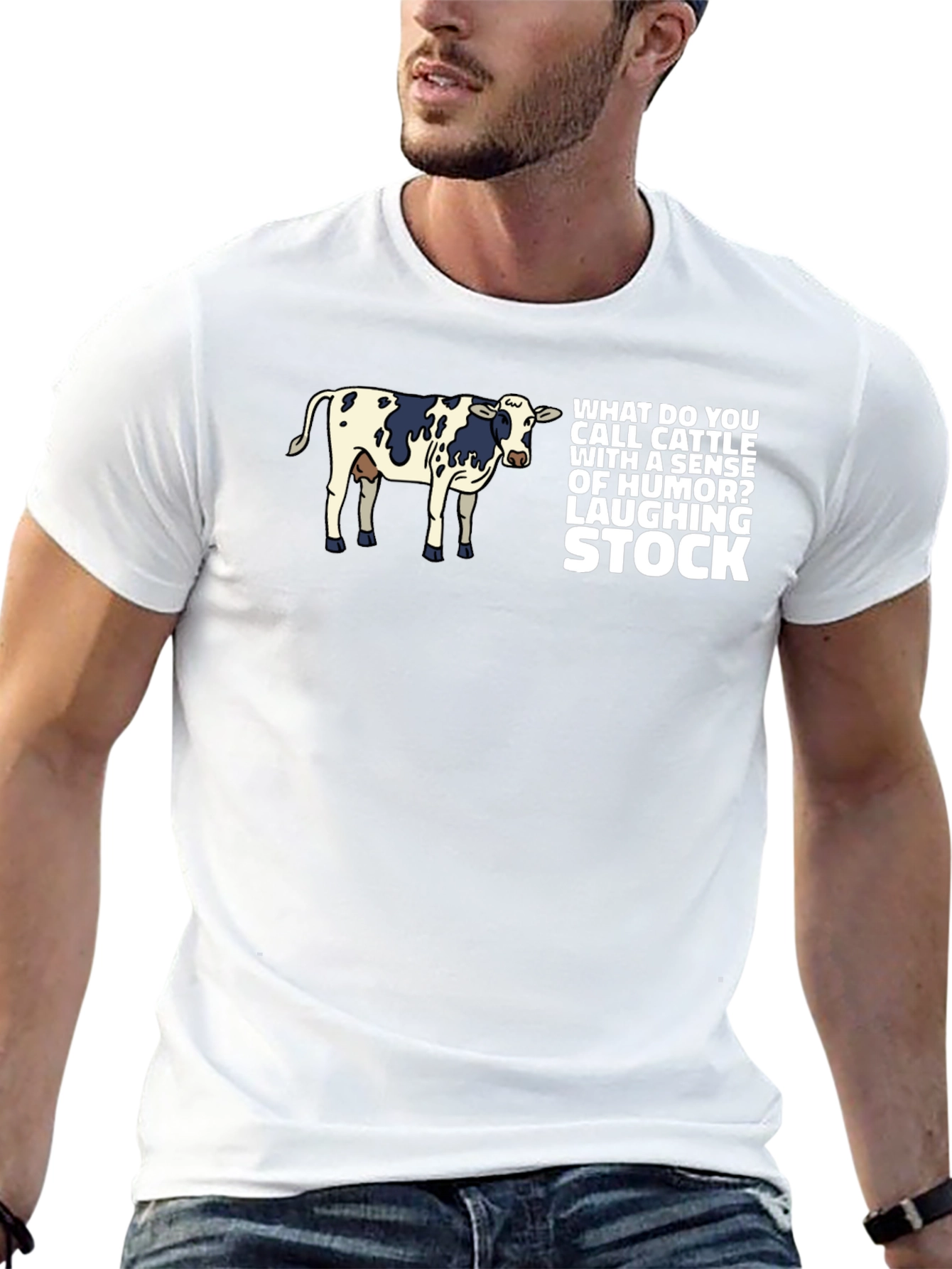 Laughing Stock Cow Graphic T-Shirt