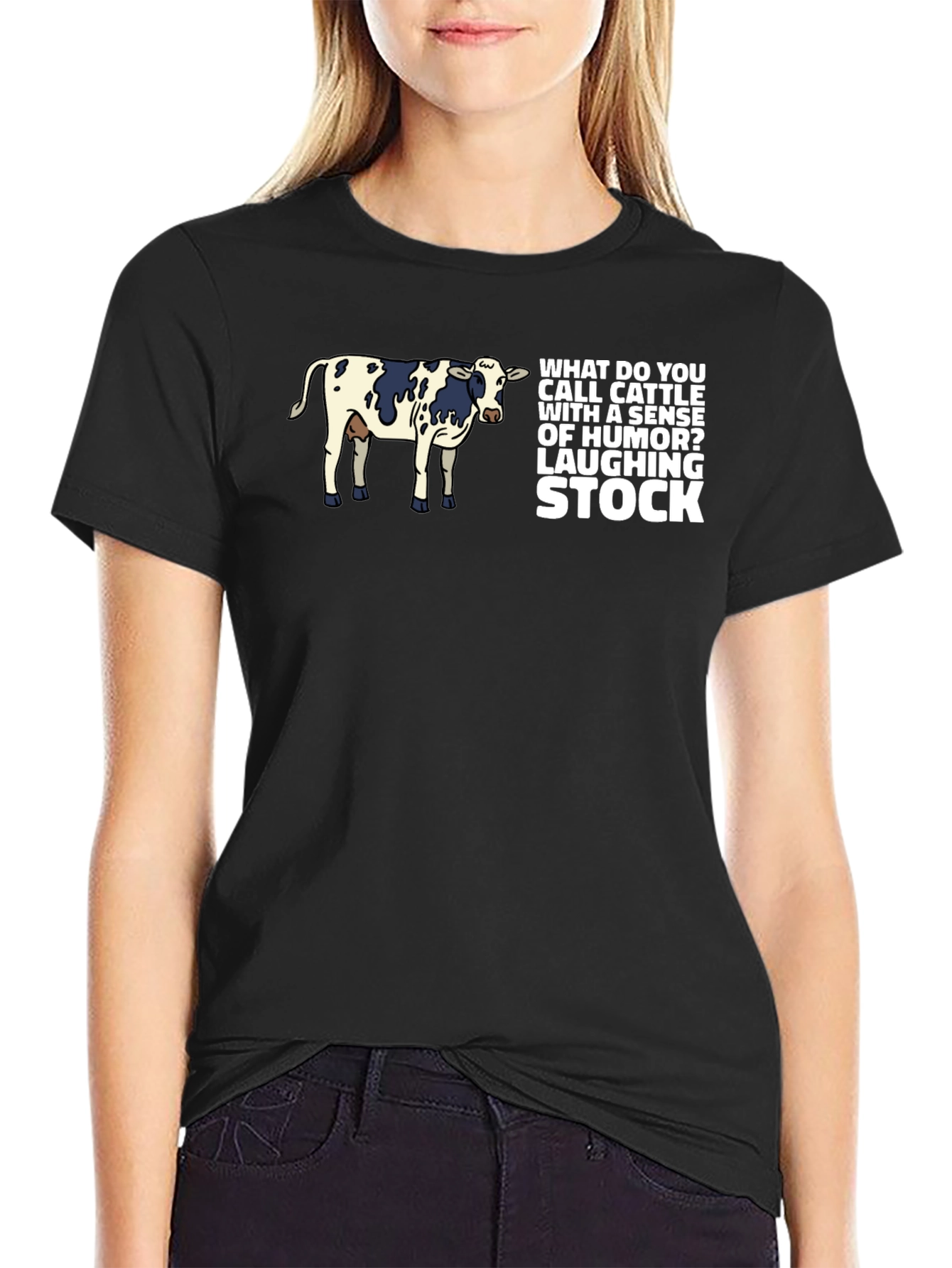 Laughing Stock Cow Graphic T-Shirt