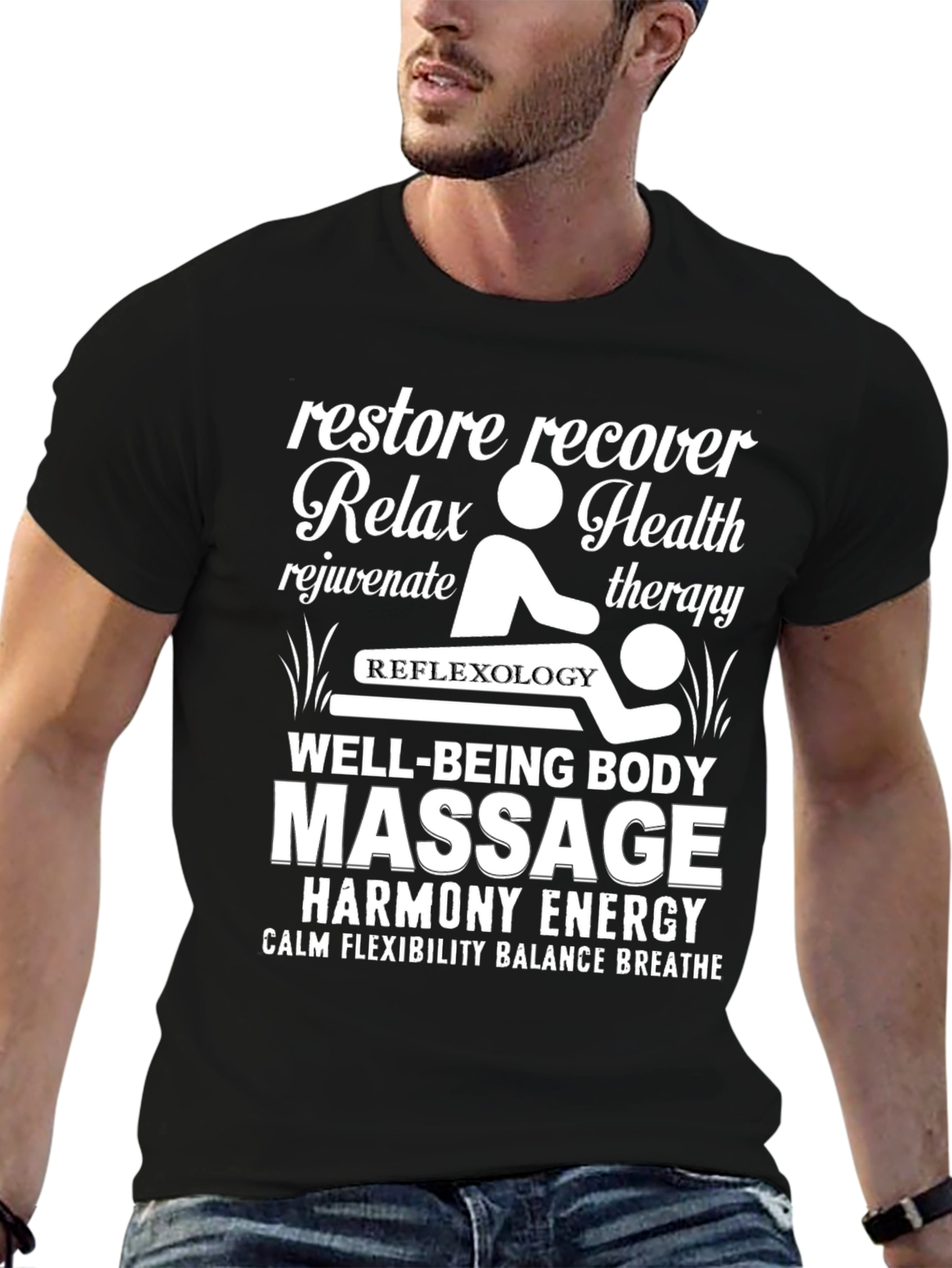 Relax Massage Therapy T-Shirt - Well-Being Body Harmony