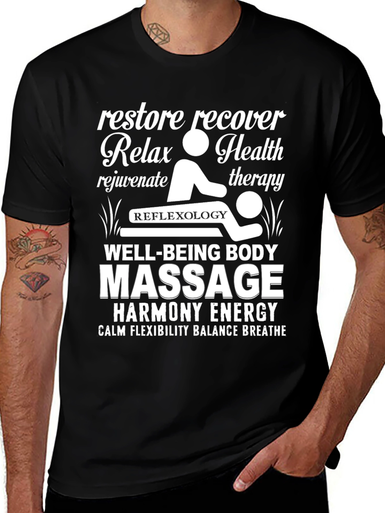 Relax Massage Therapy T-Shirt - Well-Being Body Harmony