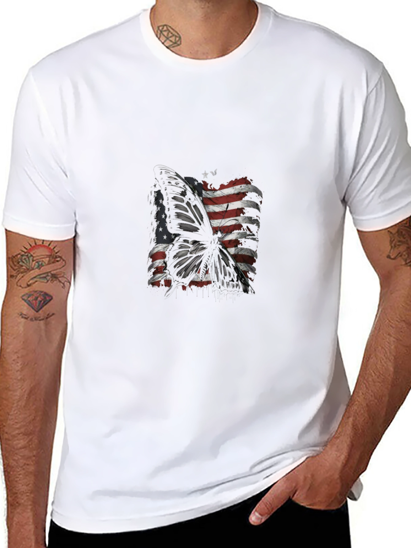 Butterfly US Flag Graphic Tee