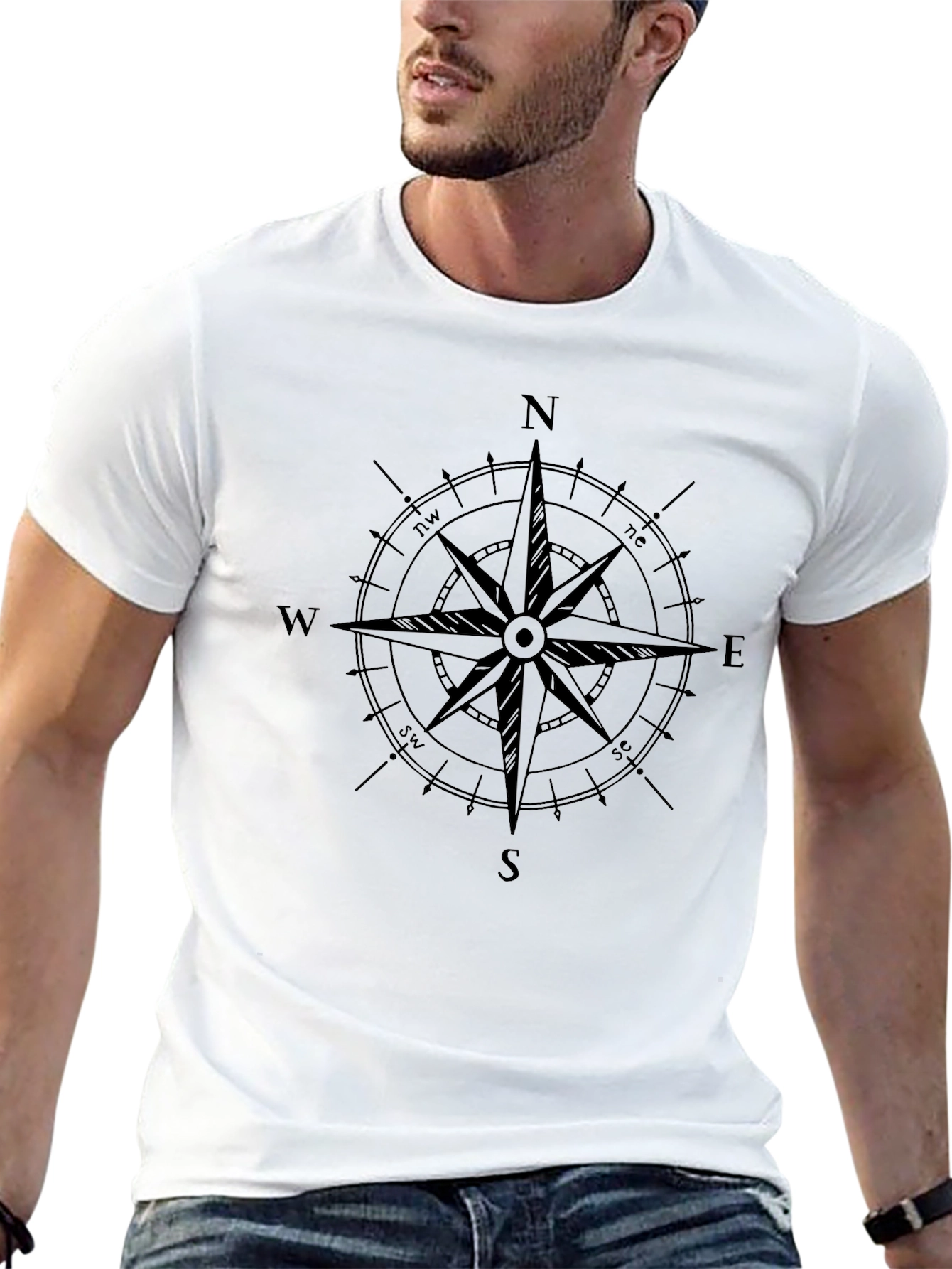 Compass Rose Graphic Tee - Classic Black T-Shirt
