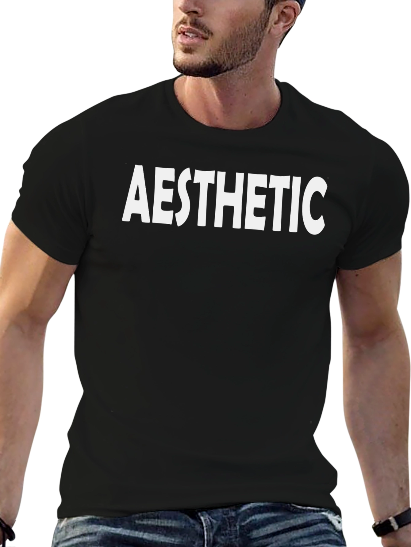Aesthetic Graphic Tee - Mens Black Short Sleeve