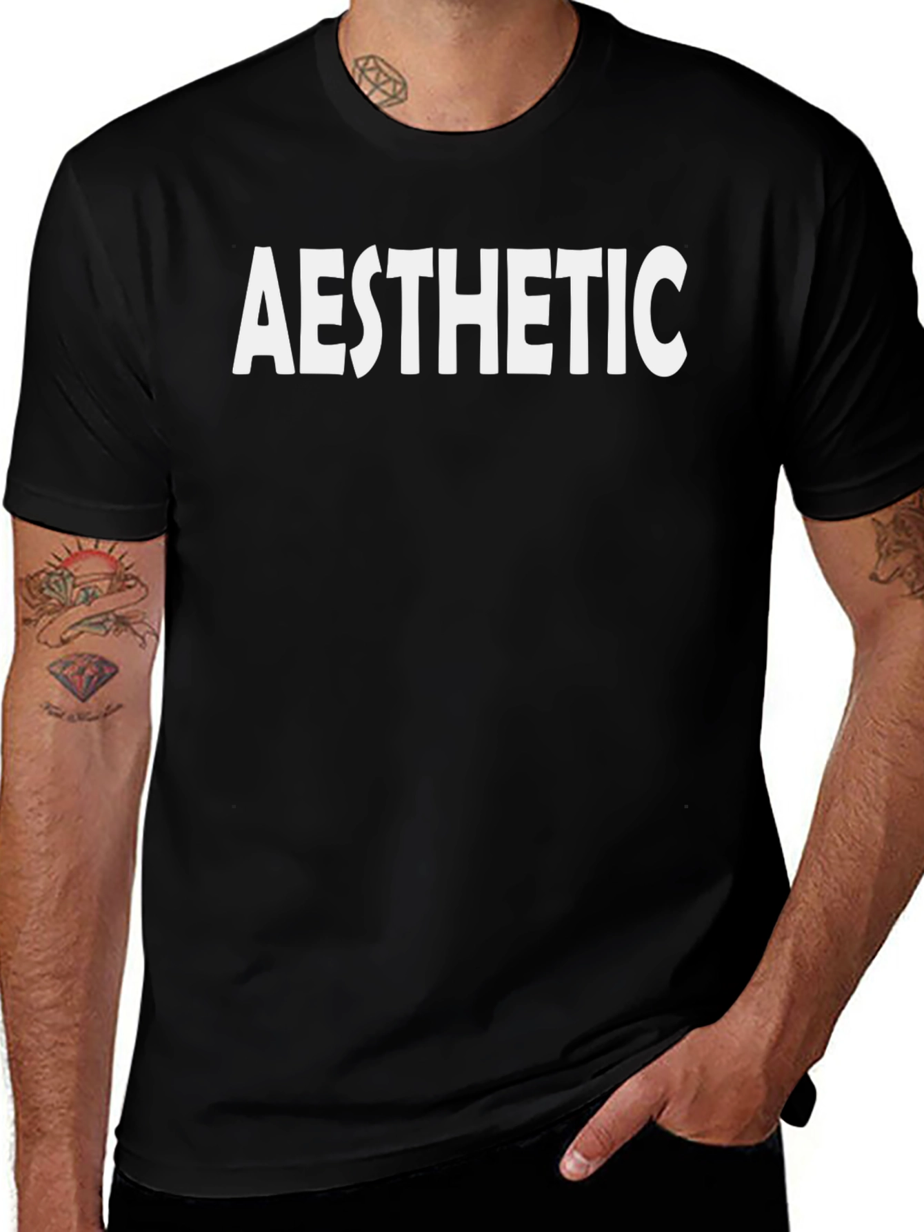 Aesthetic Graphic Tee - Mens Black Short Sleeve