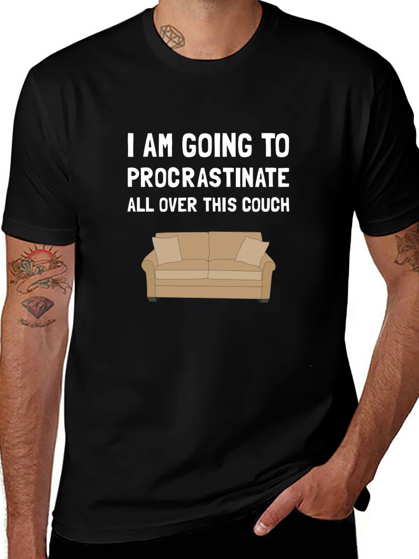 Procrastinate on Couch Graphic T-Shirt