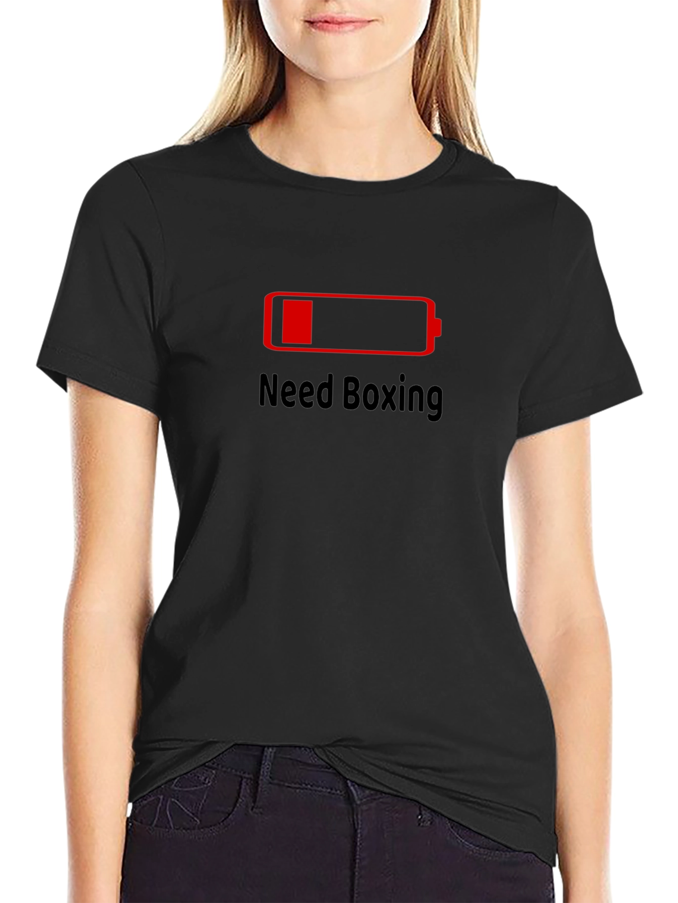 Need Boxing Low Battery Black T-Shirt