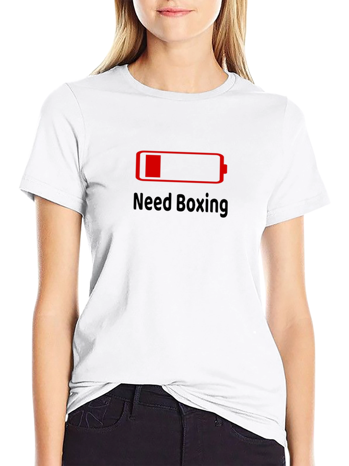 Need Boxing Low Battery Black T-Shirt