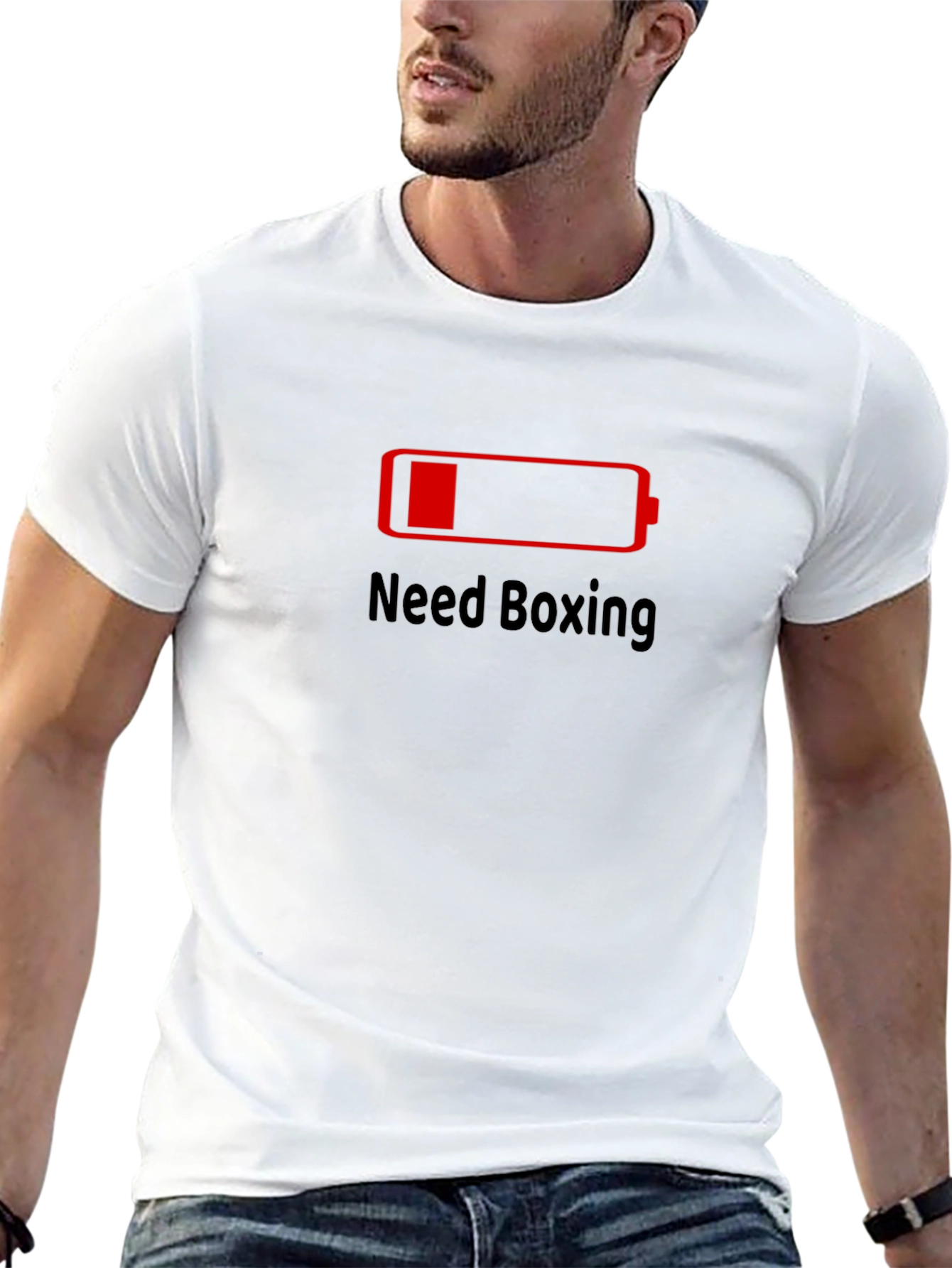 Need Boxing Low Battery Black T-Shirt