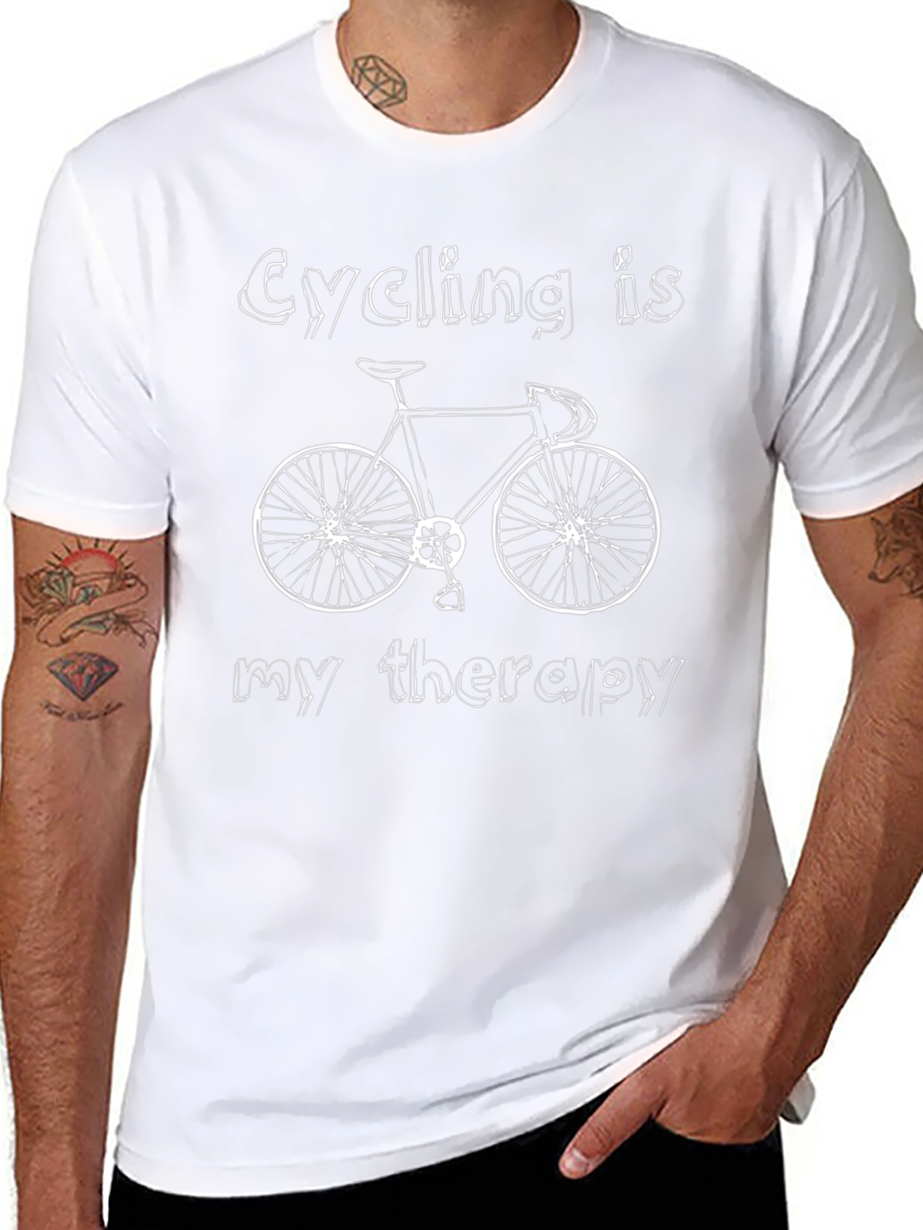 Cycling Is My Therapy Graphic Tee - Black