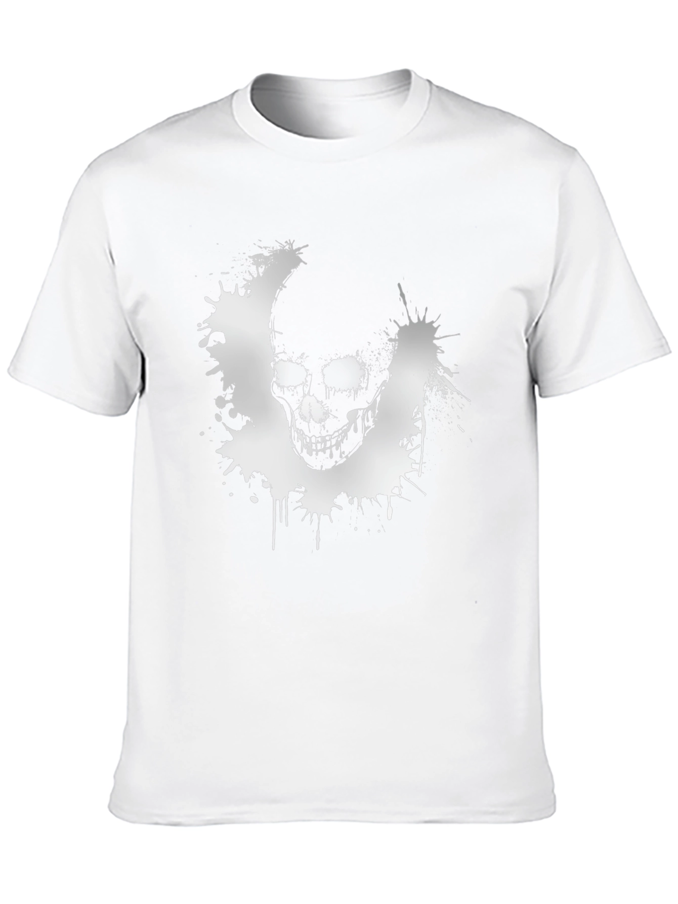 Skull Splatter Graphic T-Shirt - Black