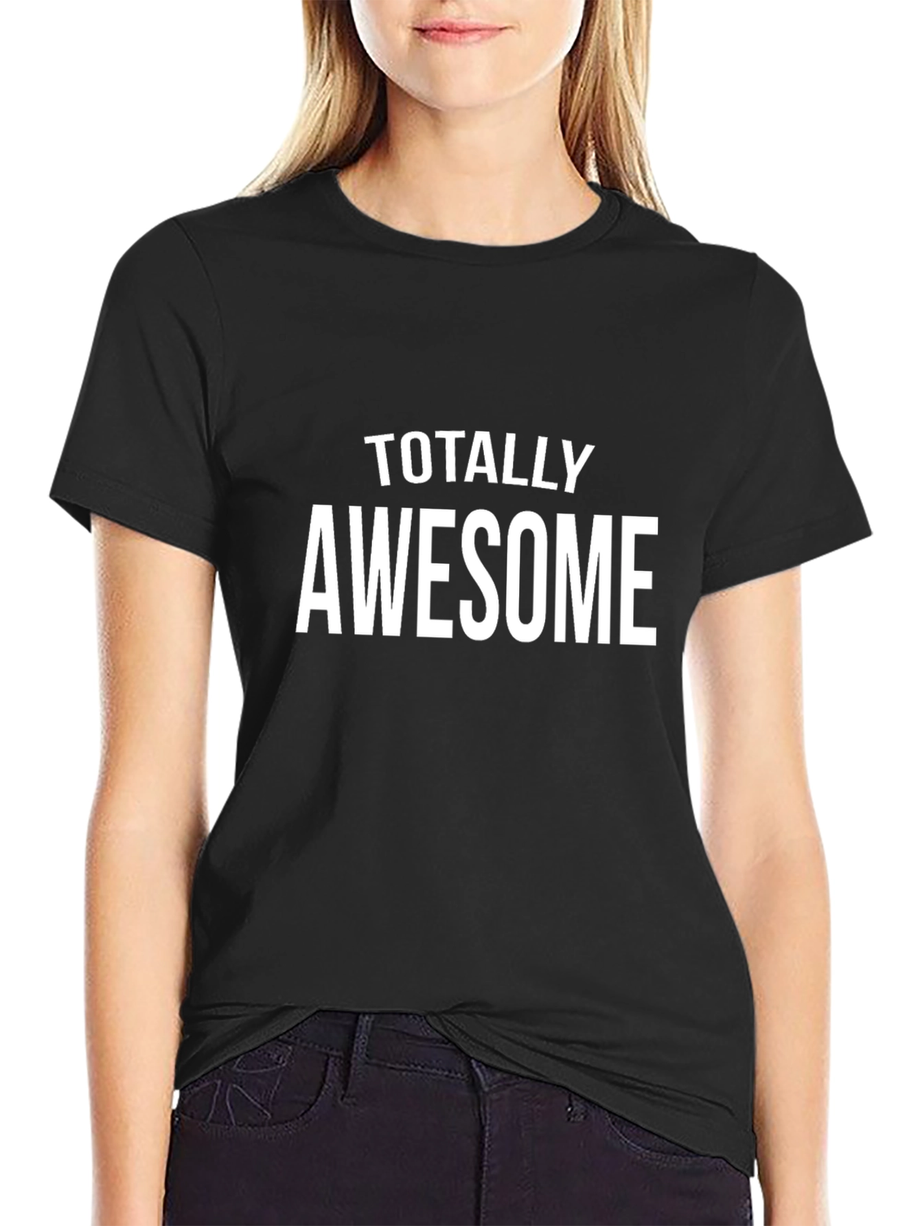 Totally Awesome Graphic Tee - Black Cotton Shirt