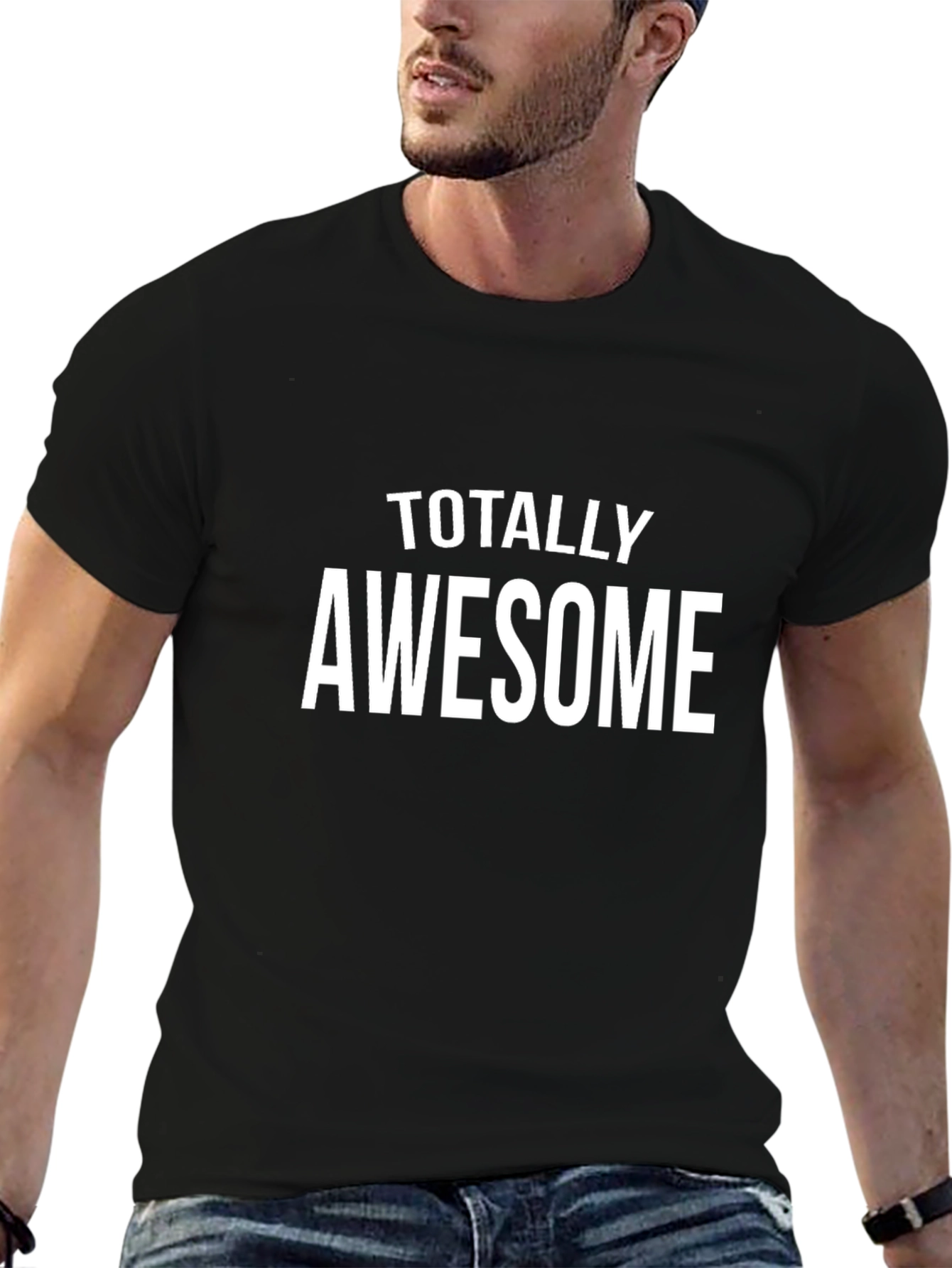 Totally Awesome Graphic Tee - Black Cotton Shirt