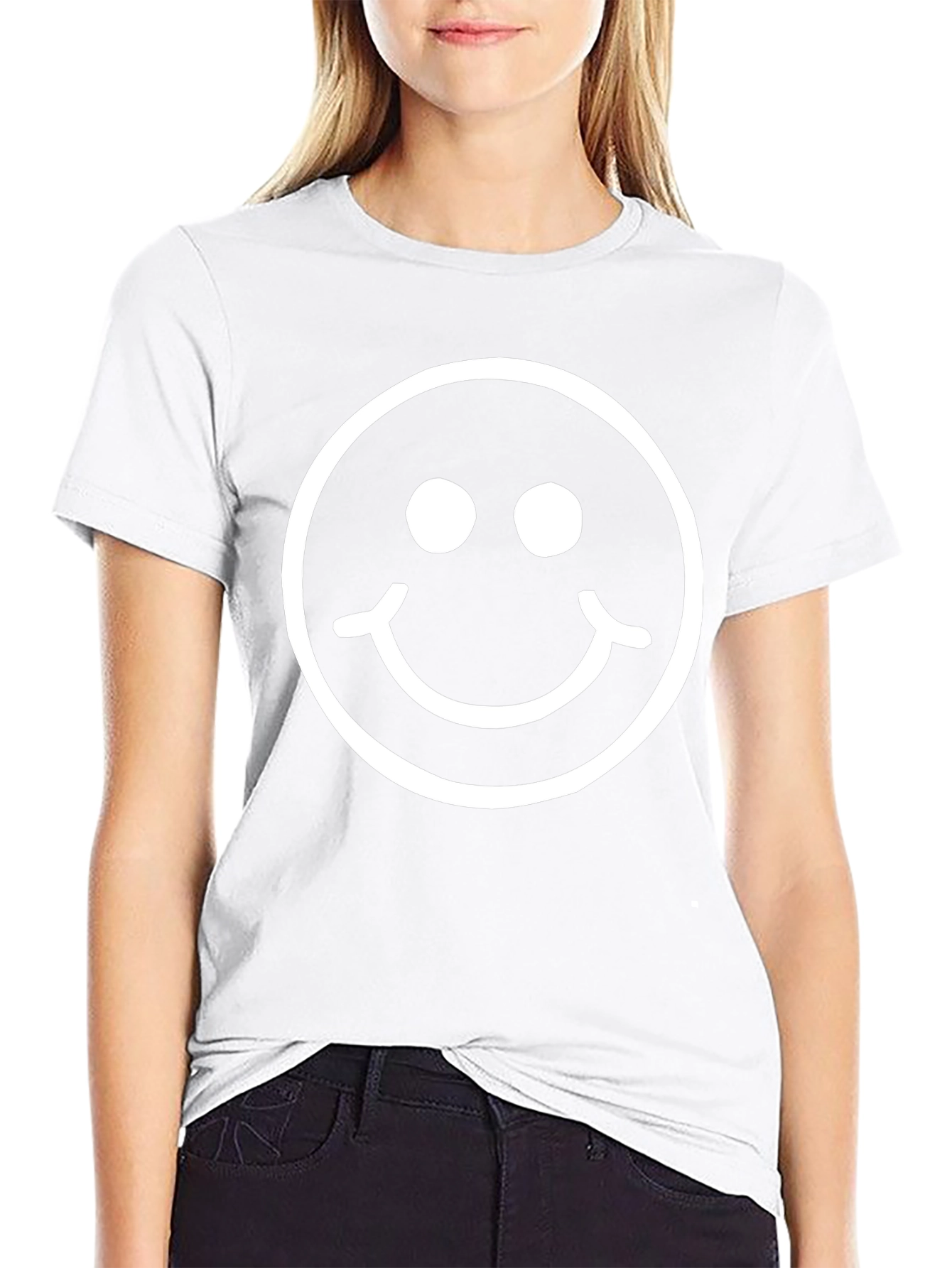 Smiley Face Graphic Tee - Classic Black Comfort