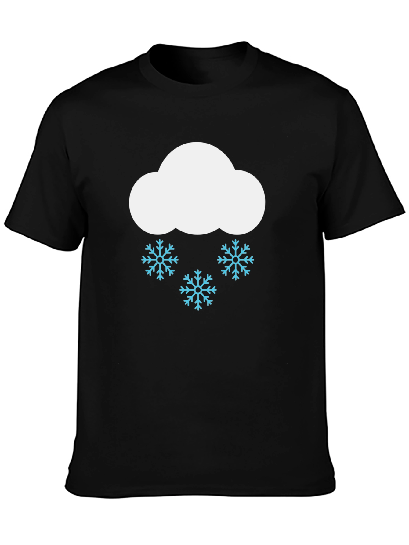 Snowy Cloud Graphic T-Shirt - Black Cotton Tee