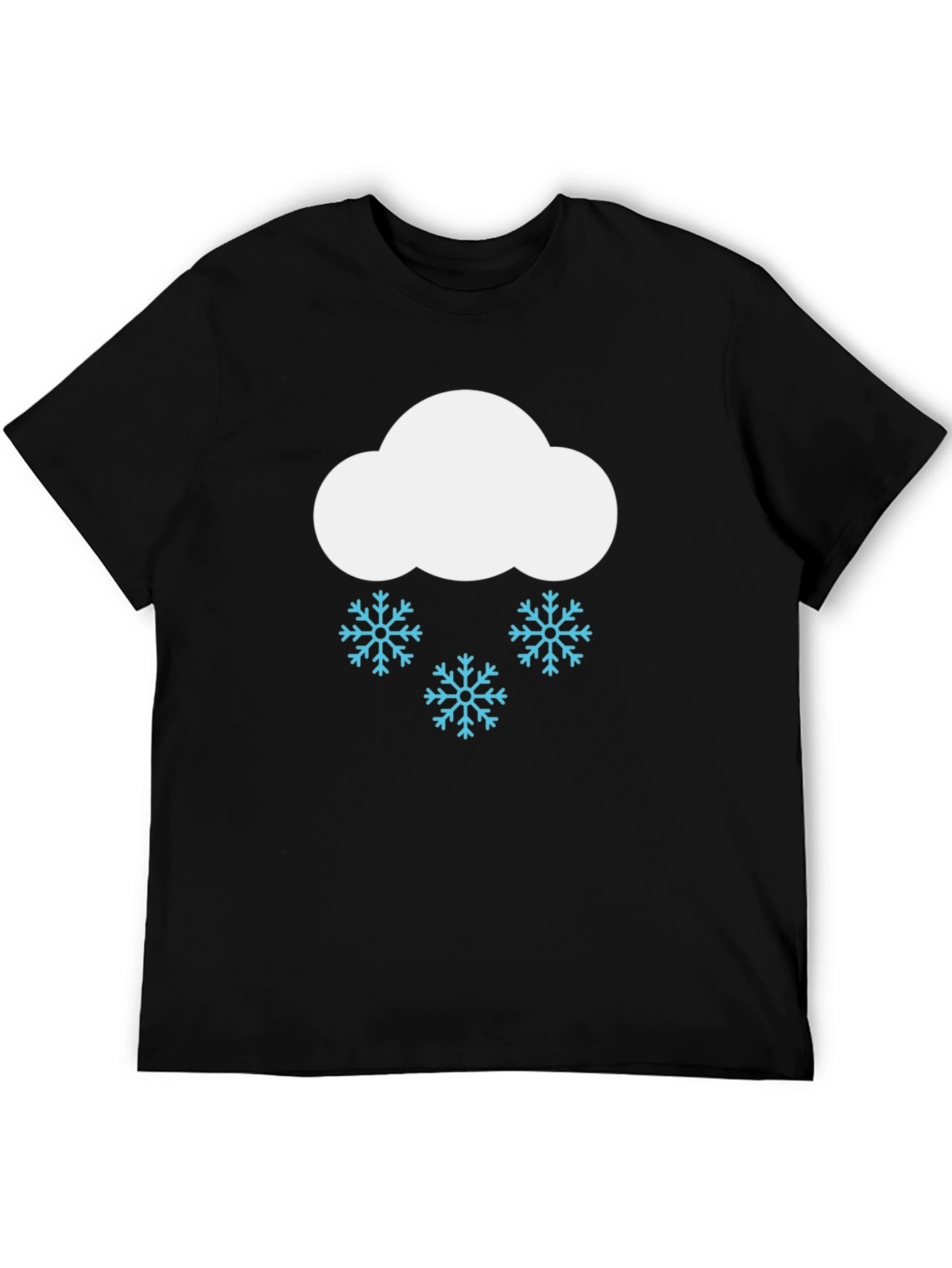 Snowy Cloud Graphic T-Shirt - Black Cotton Tee