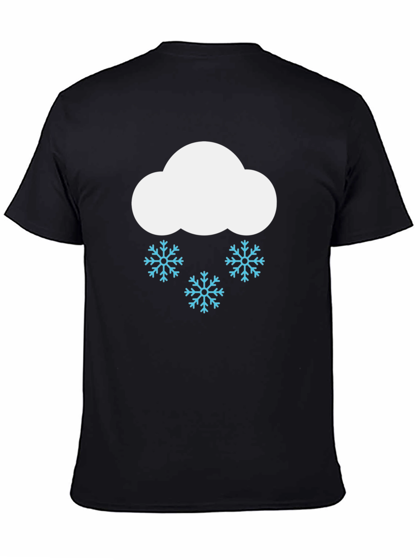 Snowy Cloud Graphic T-Shirt - Black Cotton Tee