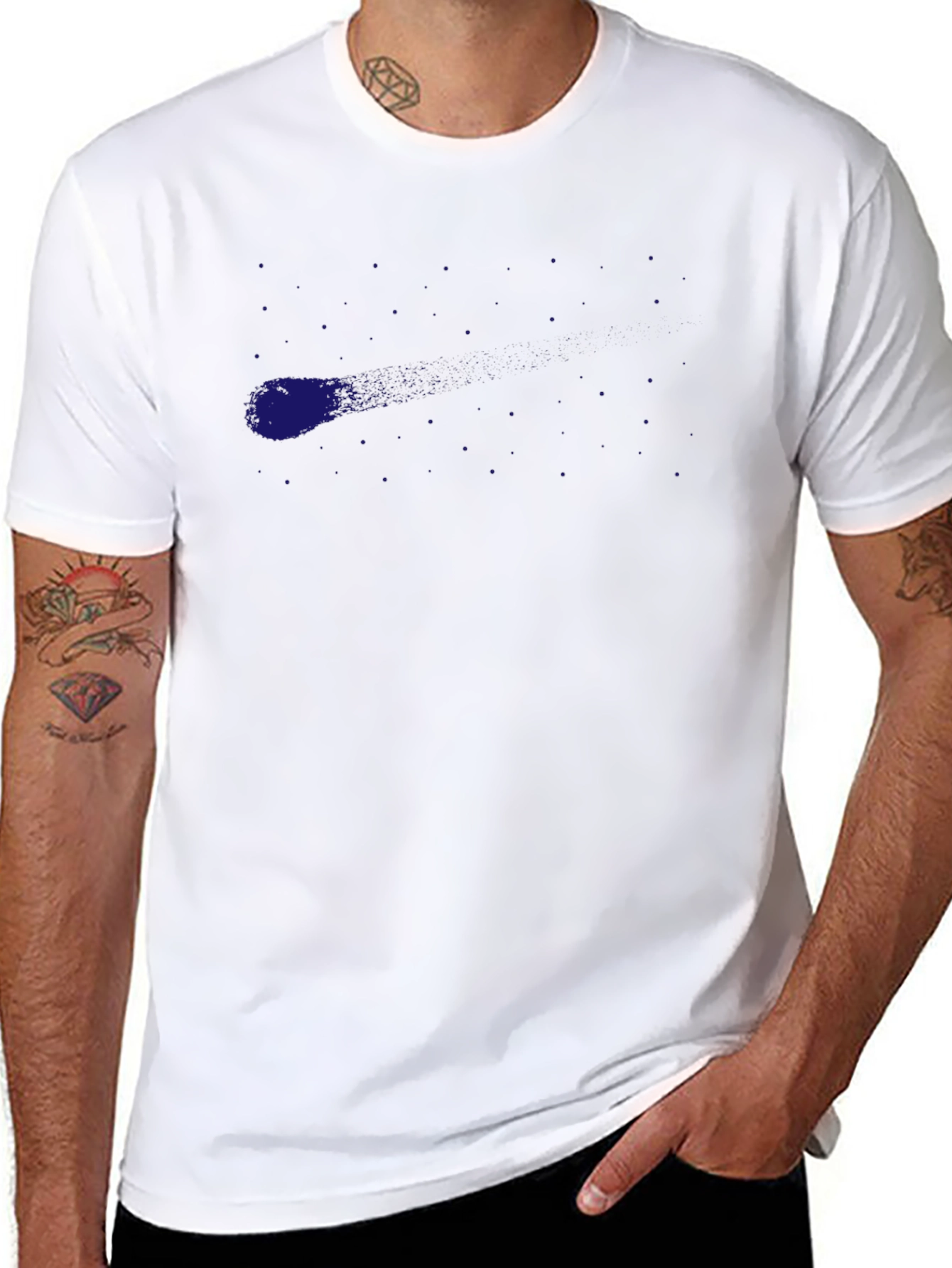 Mens Solid Black Crew Neck T-Shirt - Casual Style