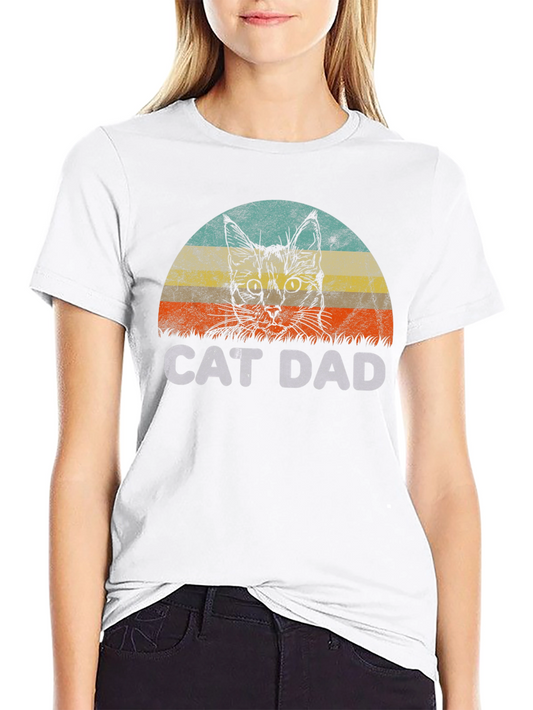 Cat Dad Graphic T-Shirt - Vintage Style