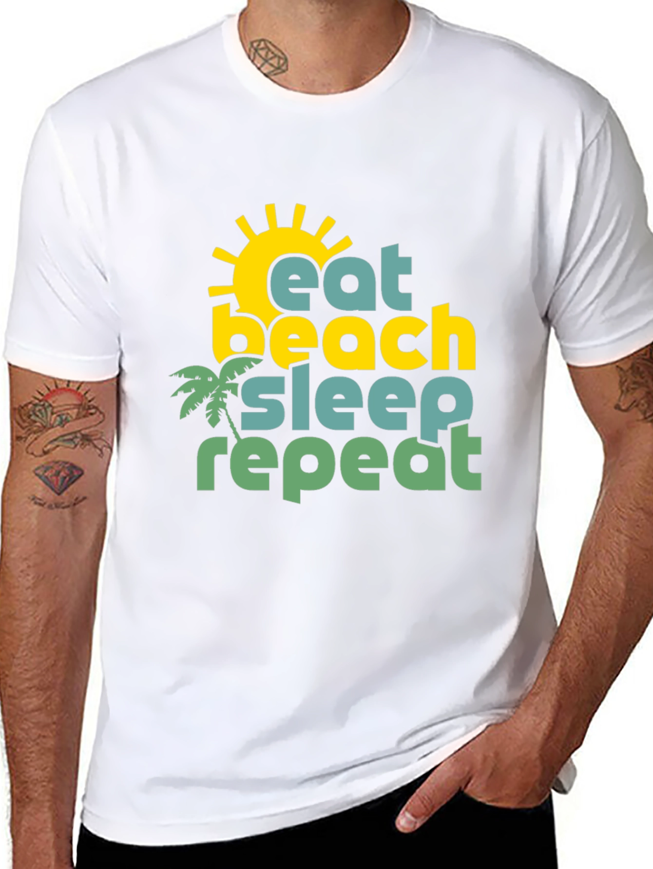 Eat Beach Sleep Repeat Graphic T-Shirt