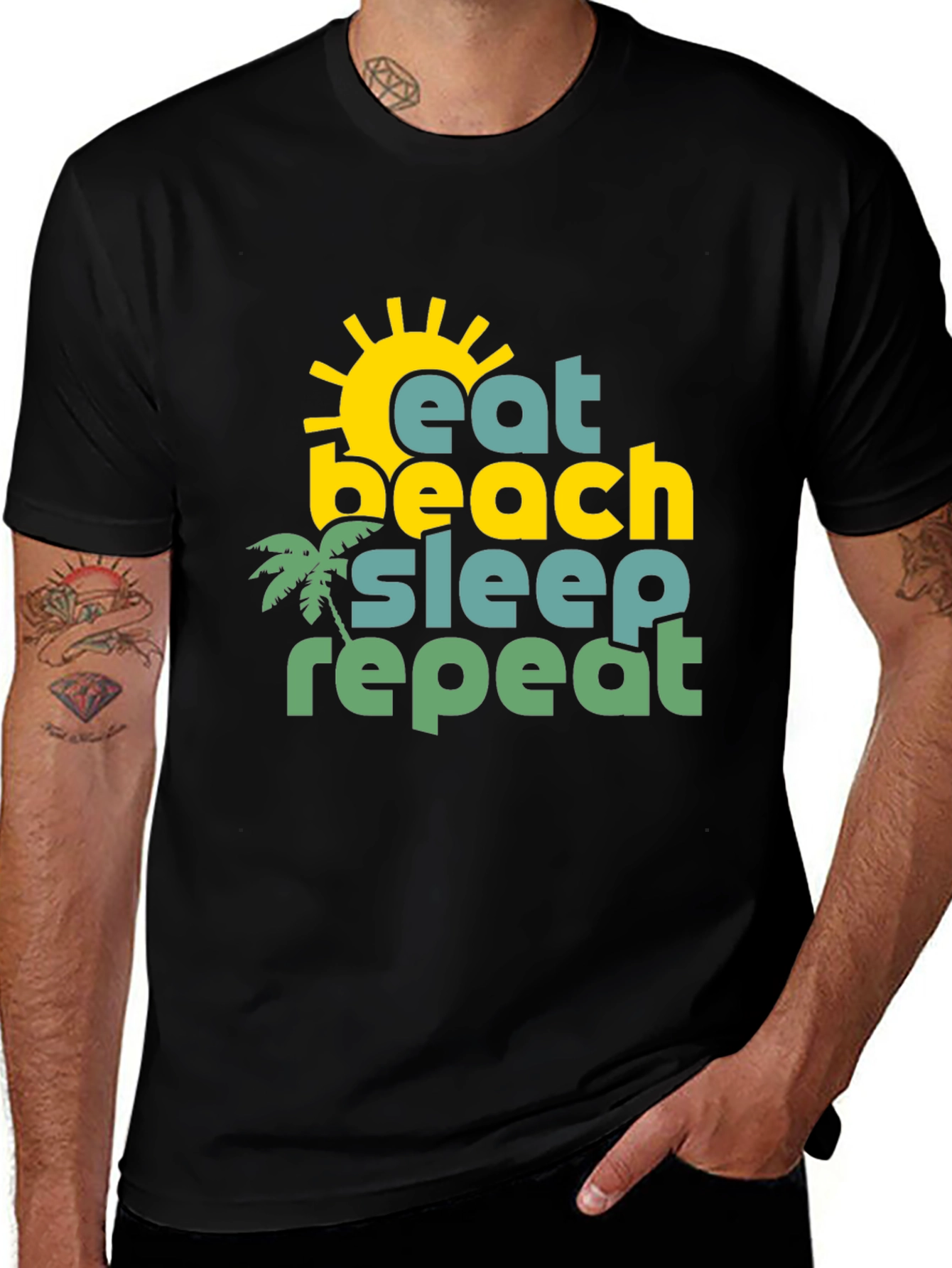 Eat Beach Sleep Repeat Graphic T-Shirt