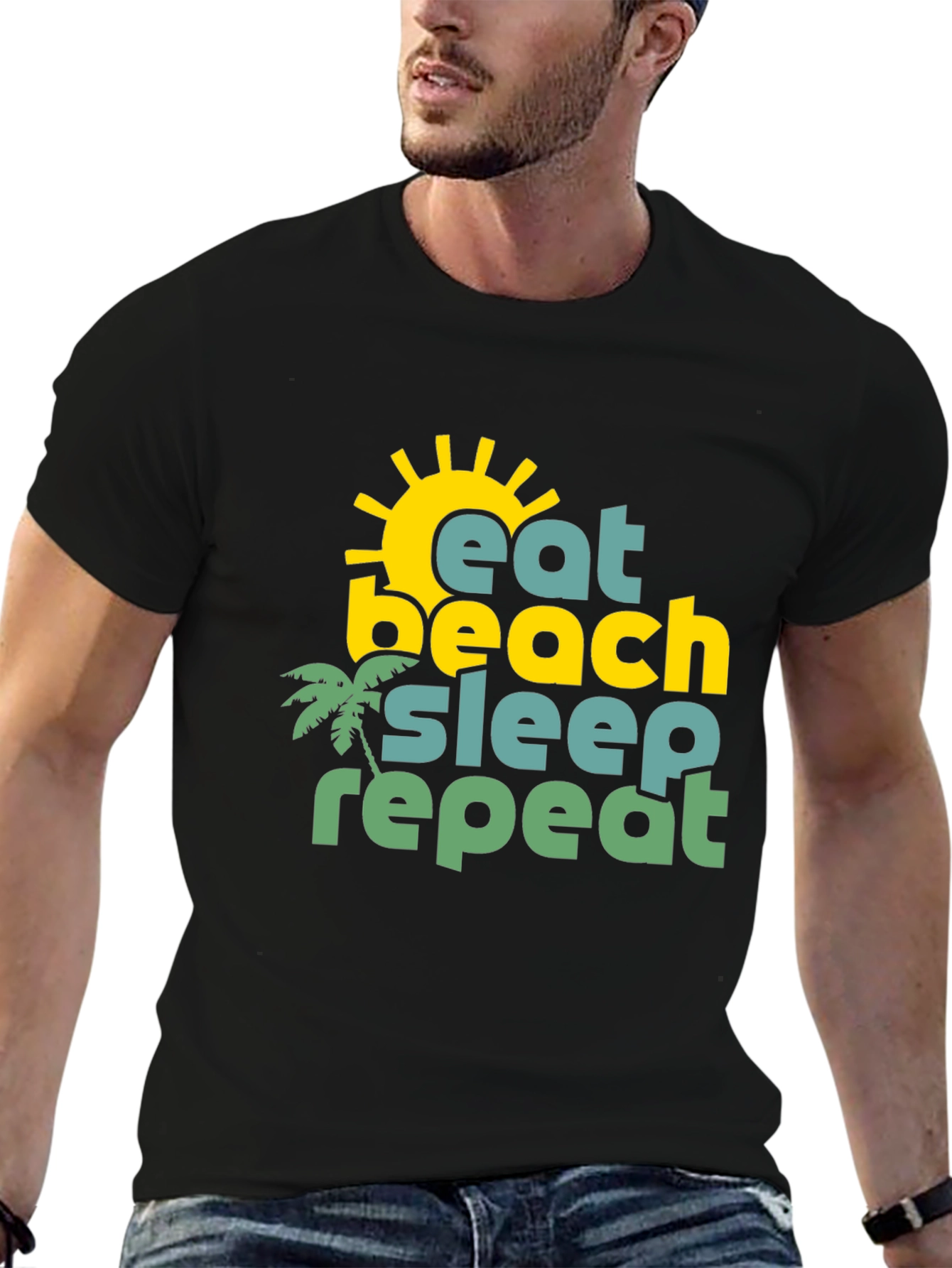 Eat Beach Sleep Repeat Graphic T-Shirt