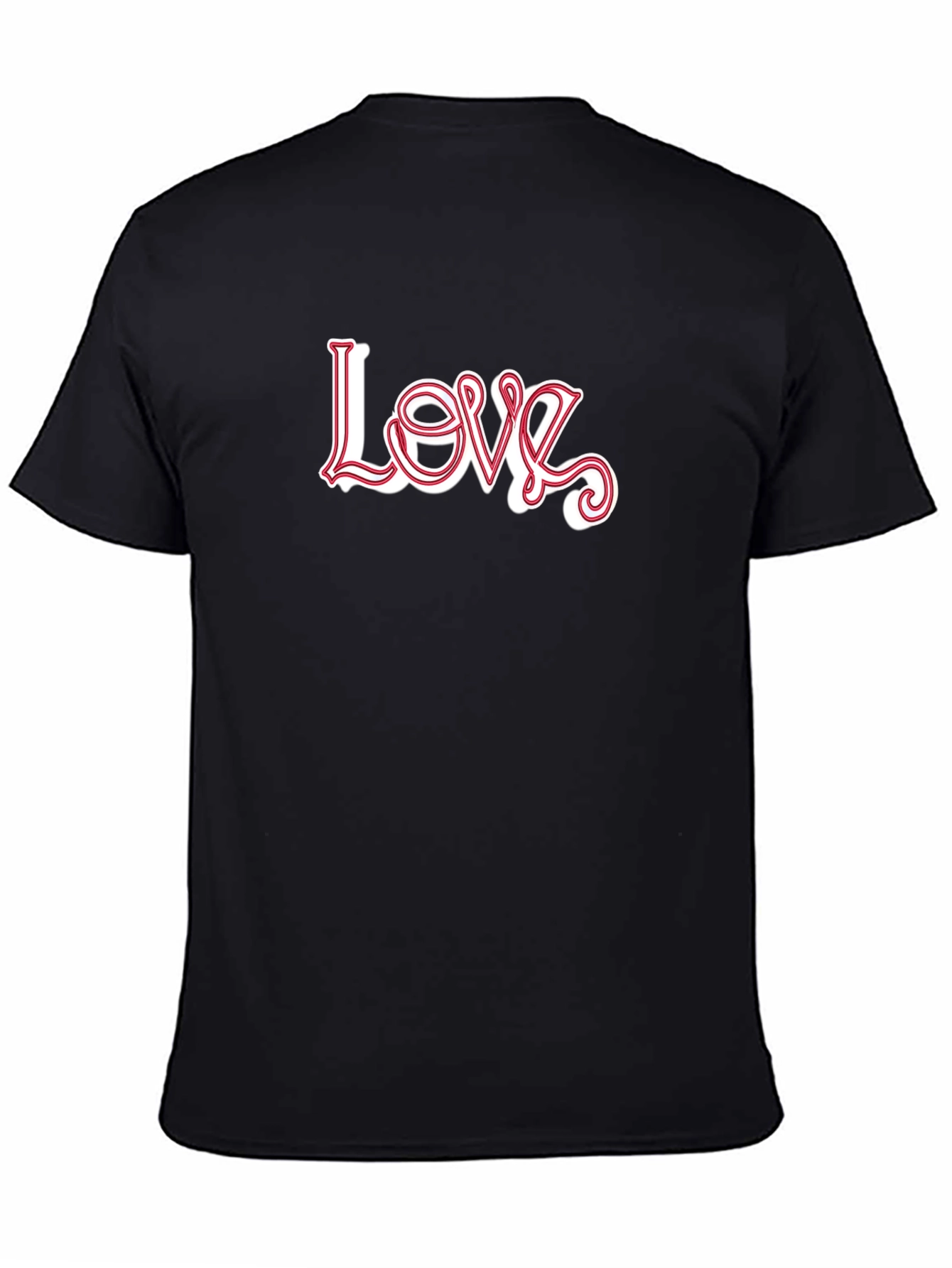 Stylish Love Graphic Print Black T-Shirt