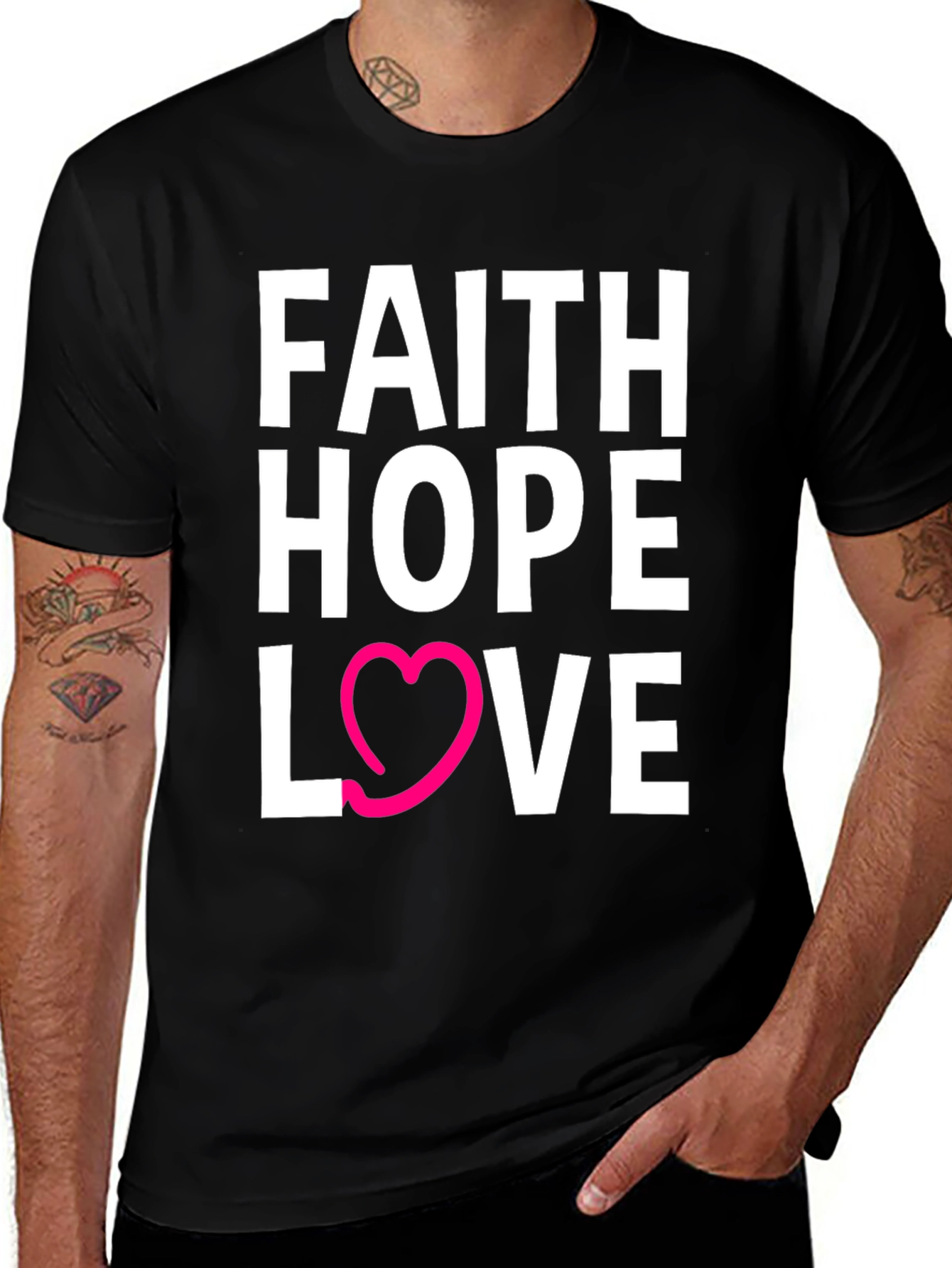 Faith Hope Love T-Shirt - Graphic Tee