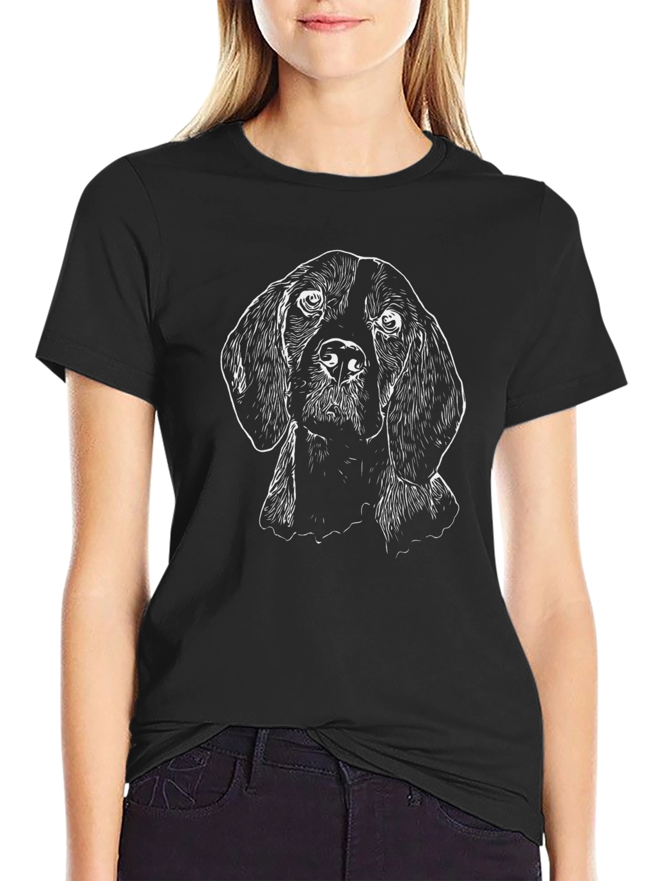 Minimalist Dog Face T-Shirt – Modern Dog Lover Graphic Tee