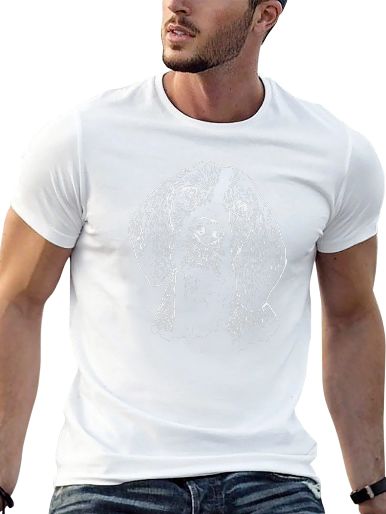 Minimalist Dog Face T-Shirt – Modern Dog Lover Graphic Tee