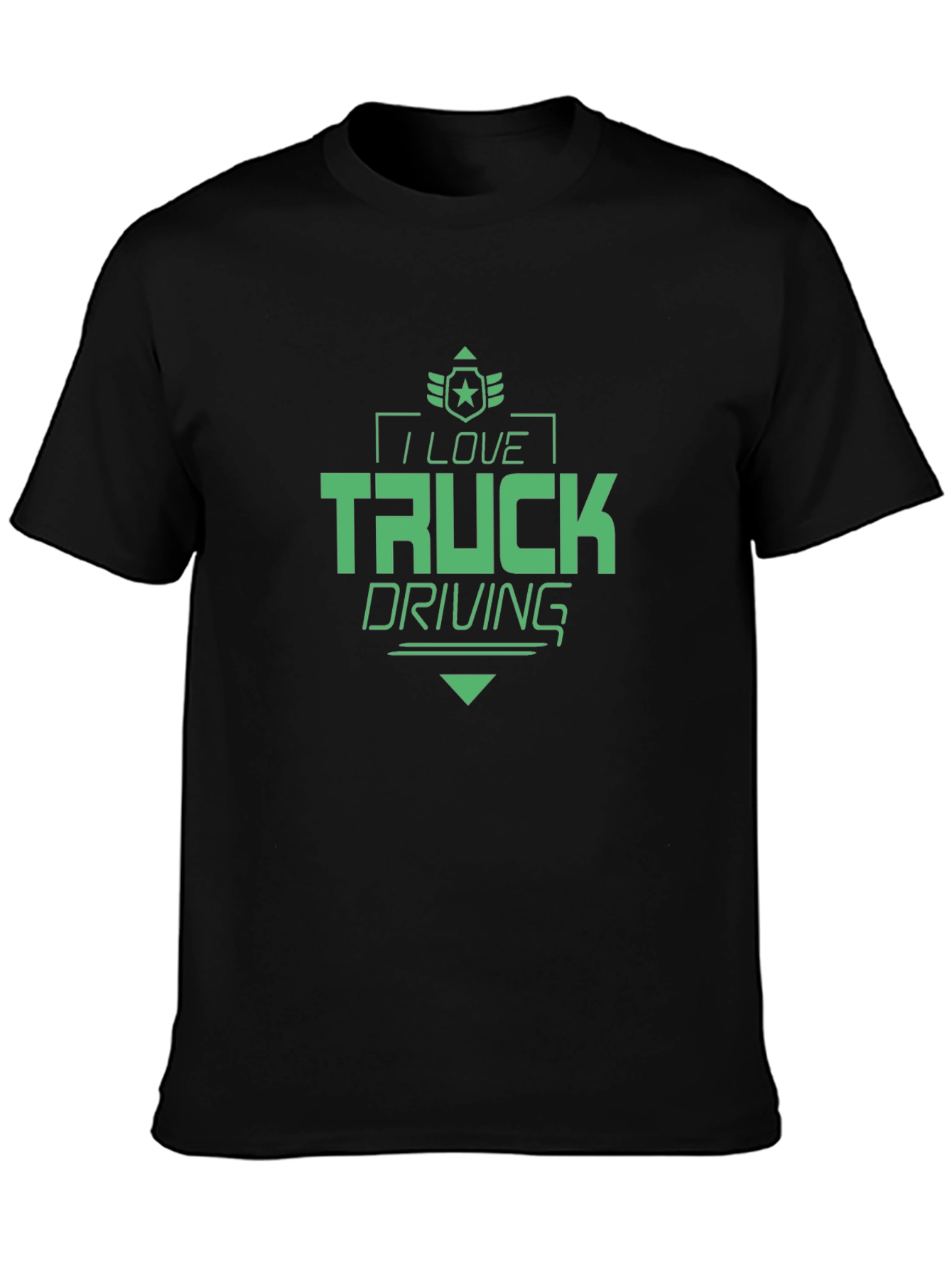 I Love Truck Driving Black T-Shirt