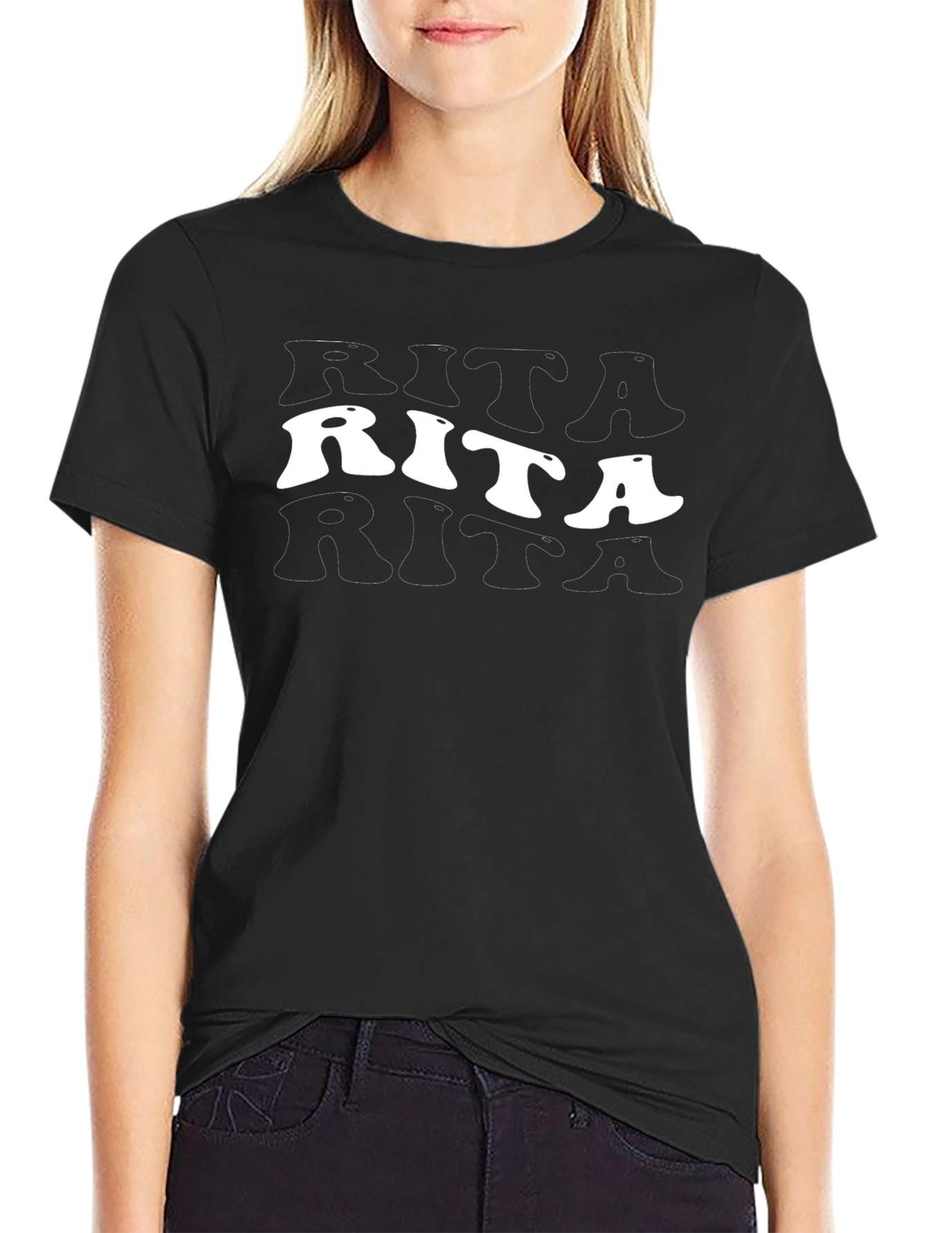 RITA Black T-Shirt - Trendy Name Tee