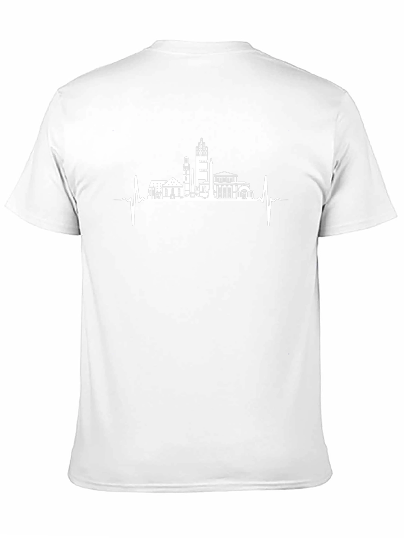 Cityscape Heartbeat Tee - Black Graphic T-Shirt