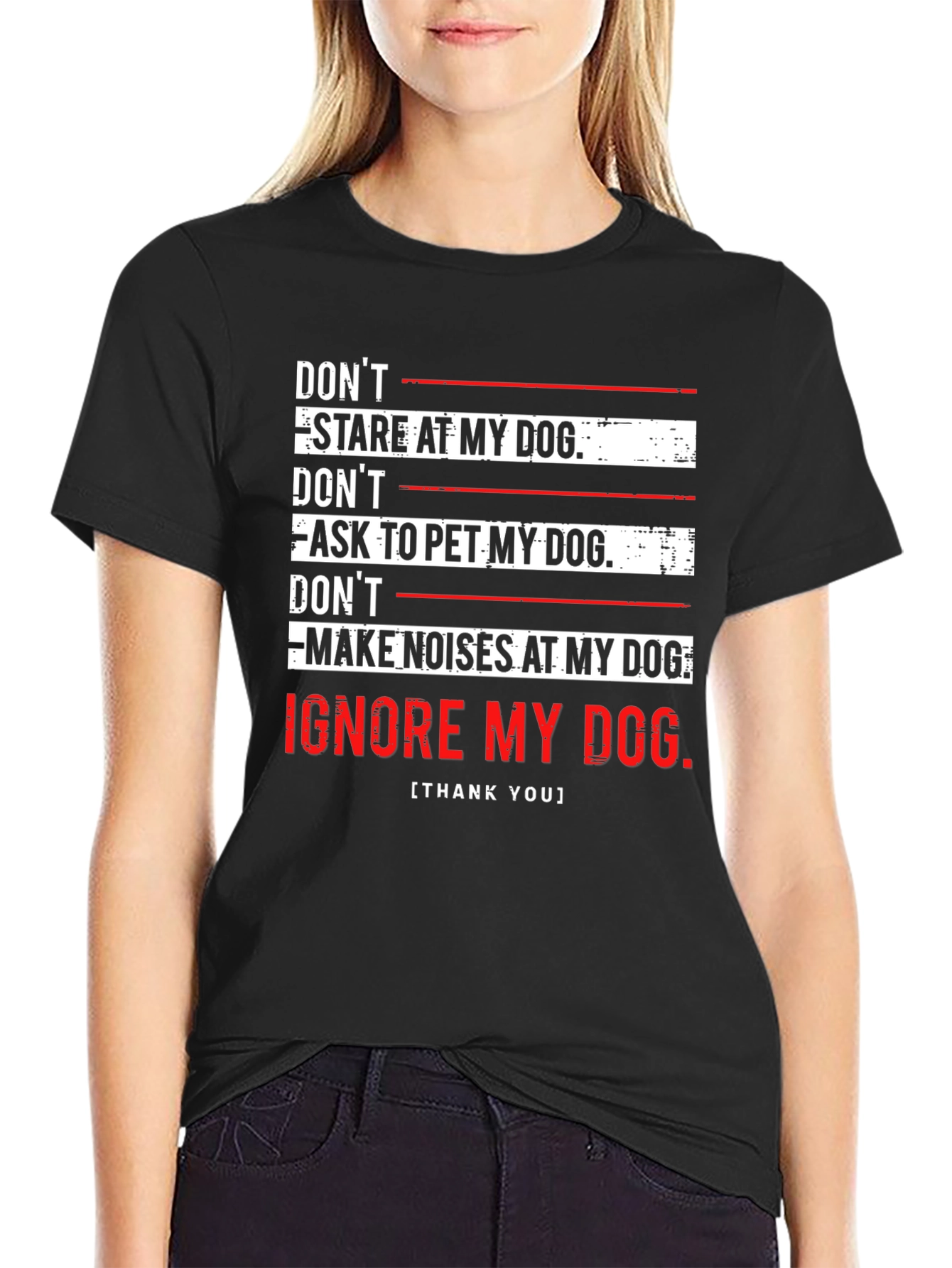 Dont Ignore My Dog Funny Graphic Tee