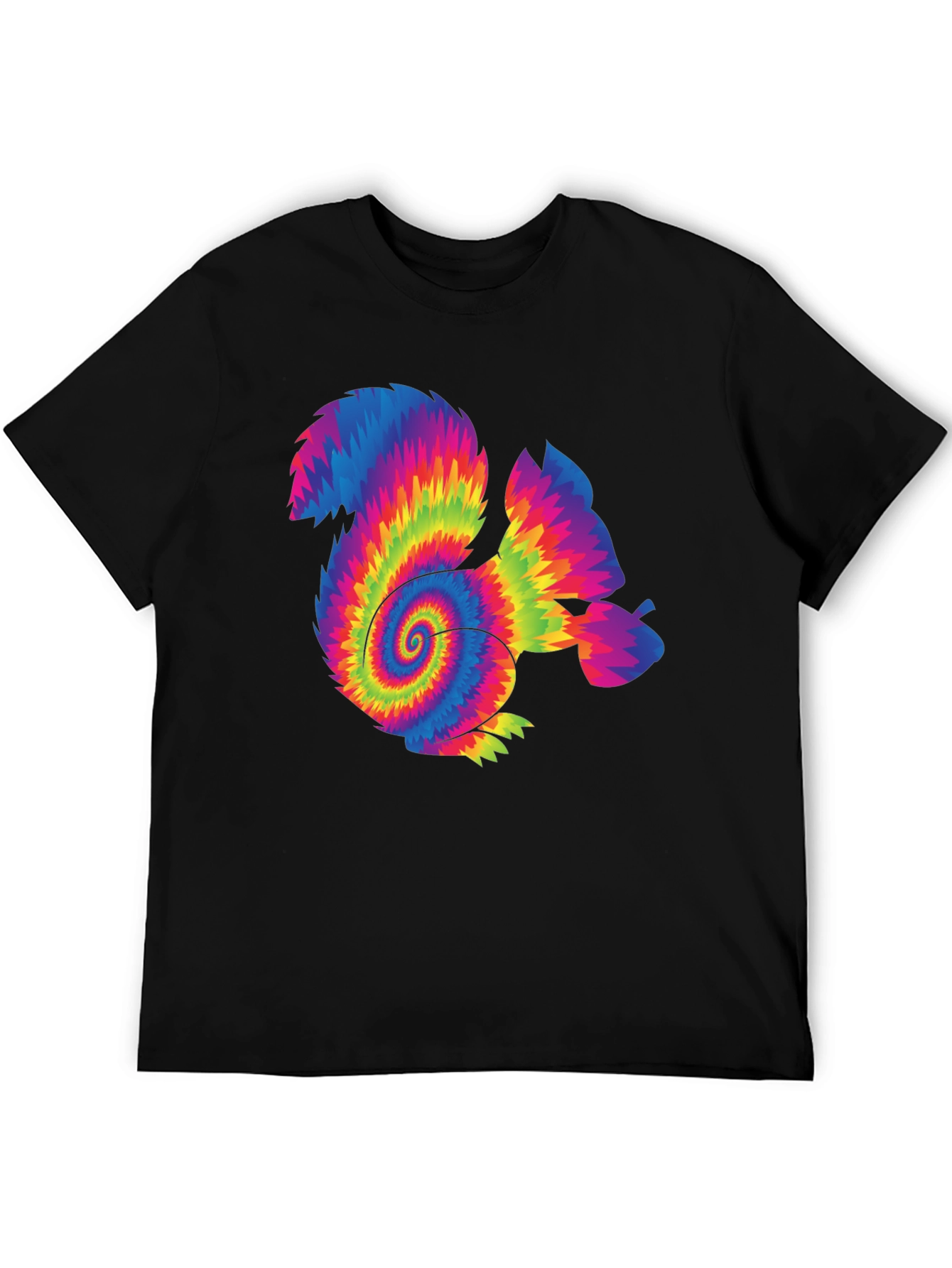 Psychedelic Tie-Dye Squirrel Graphic T-Shirt