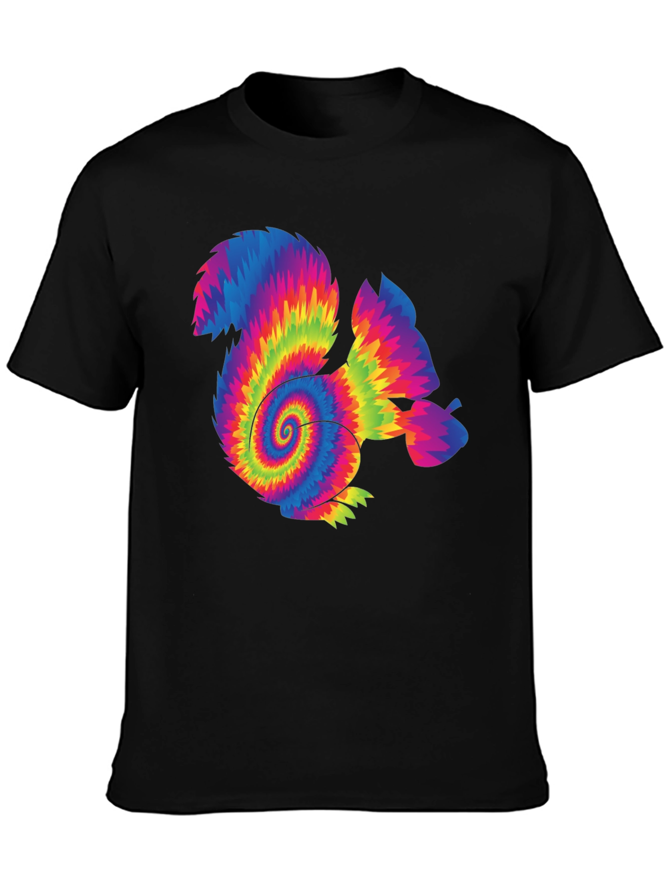 Psychedelic Tie-Dye Squirrel Graphic T-Shirt