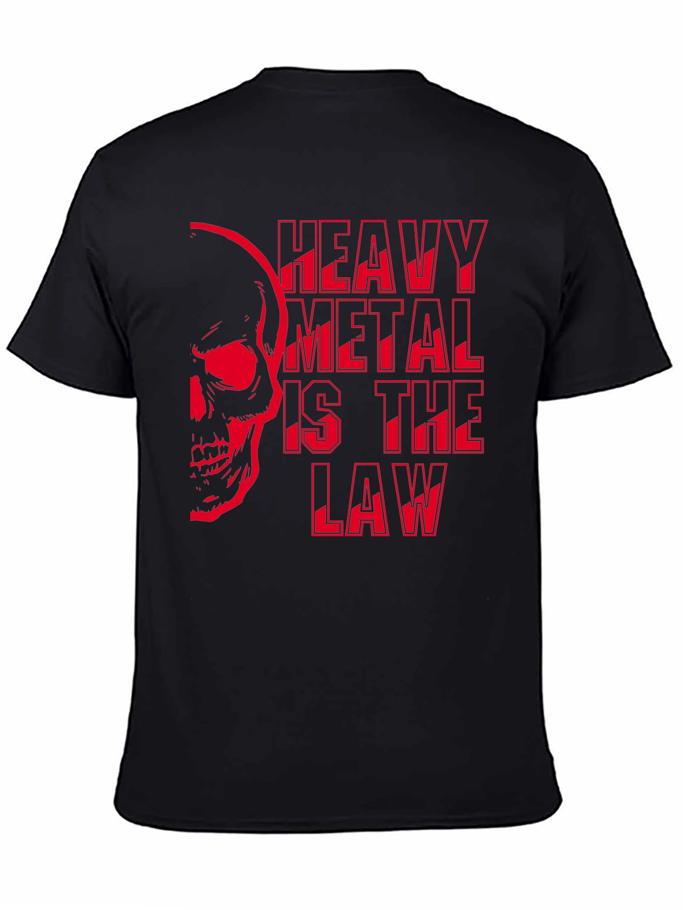 Heavy Metal Law Skull Graphic T-Shirt