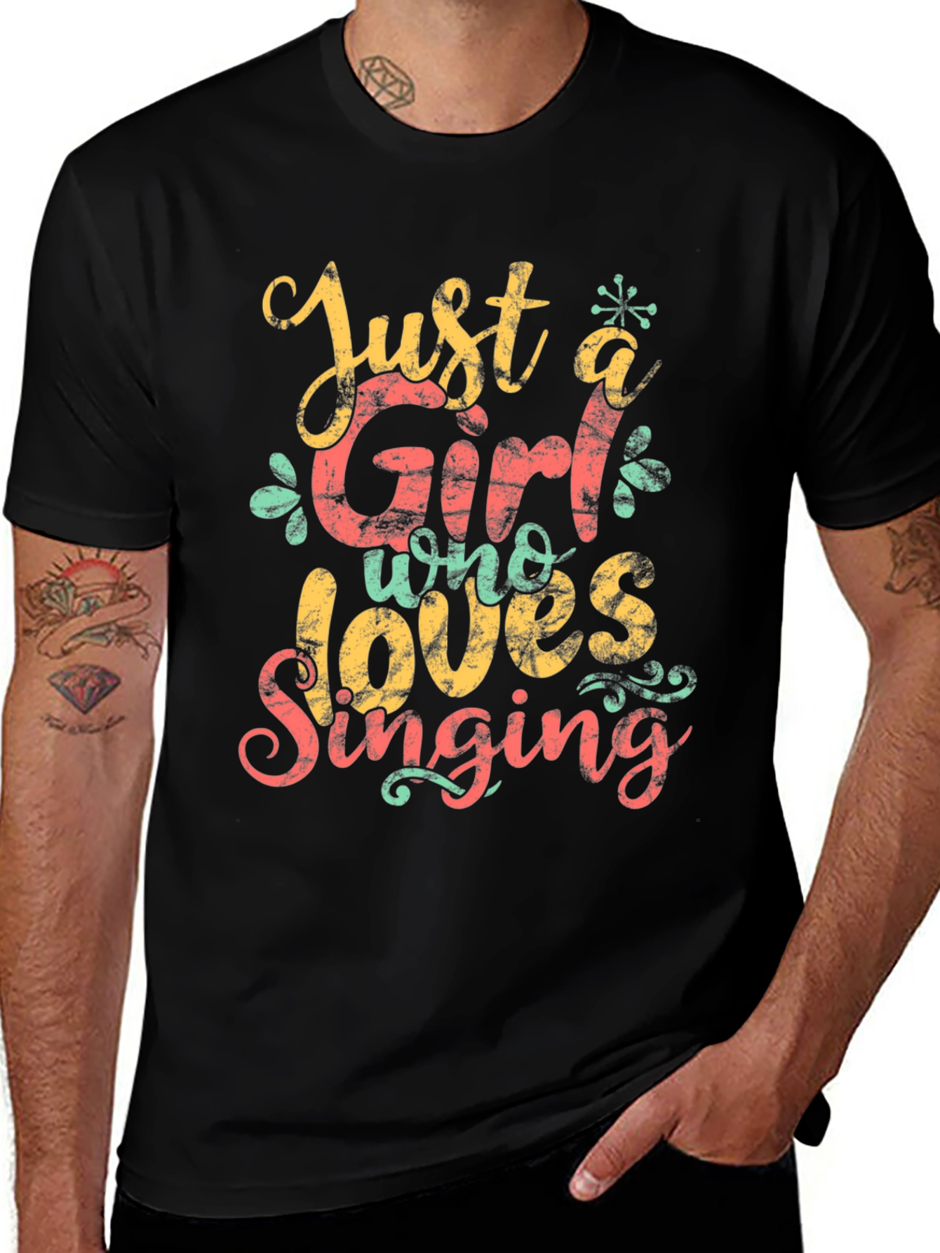 Just a Girl Who Loves Singing Black T-Shirt