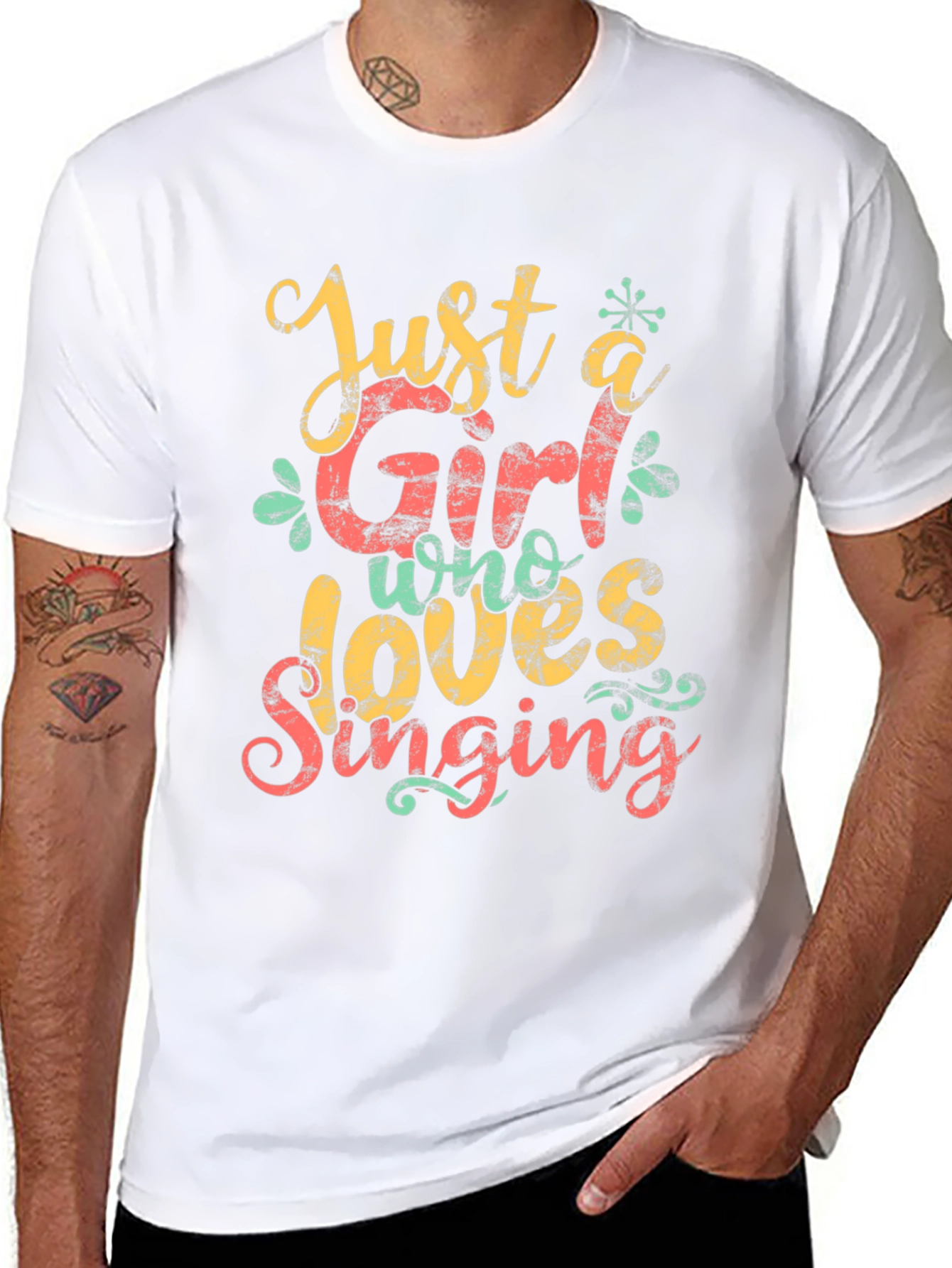 Just a Girl Who Loves Singing Black T-Shirt