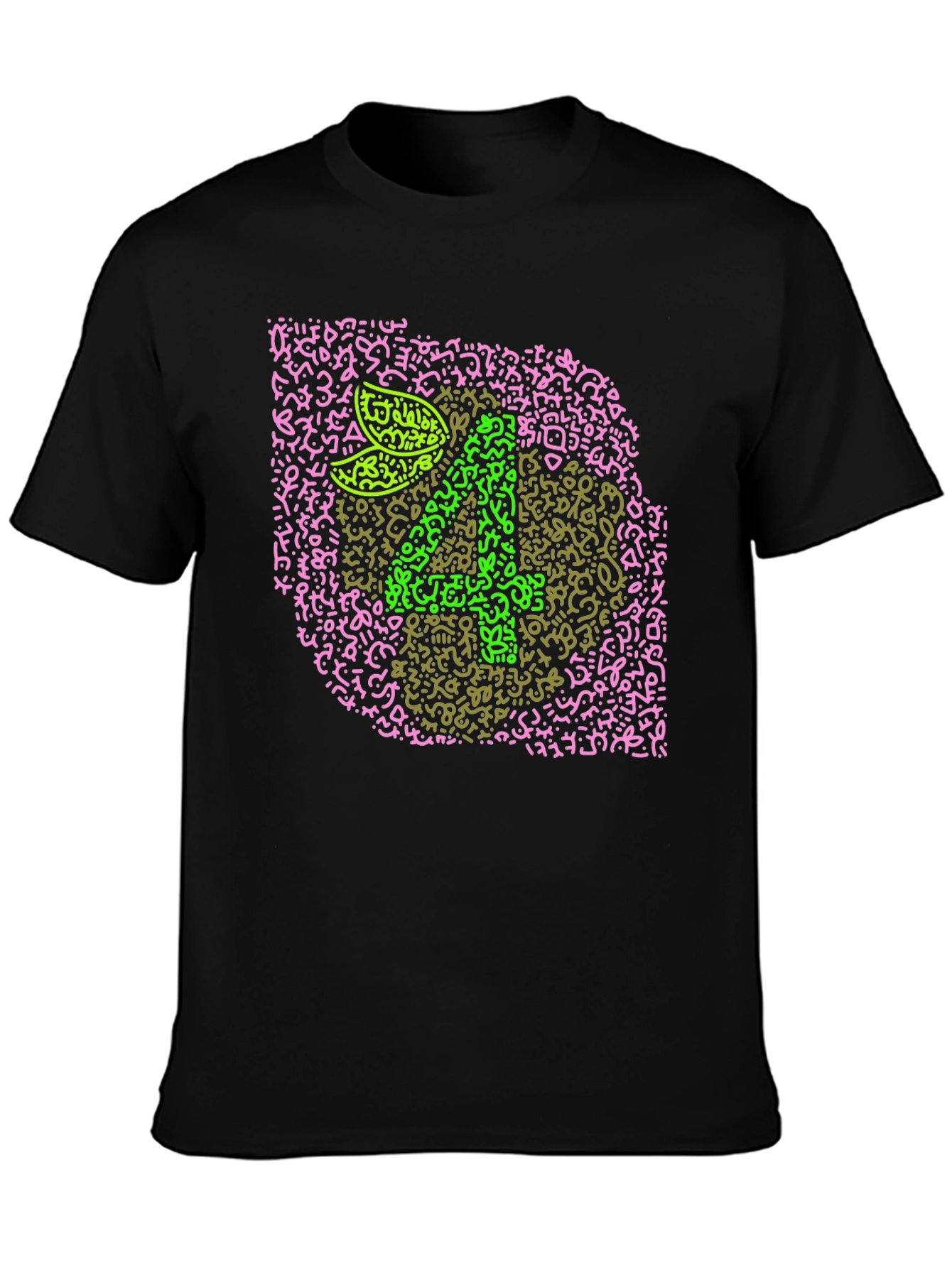 Eye Test Chart Tee - Black Crew Neck T-Shirt