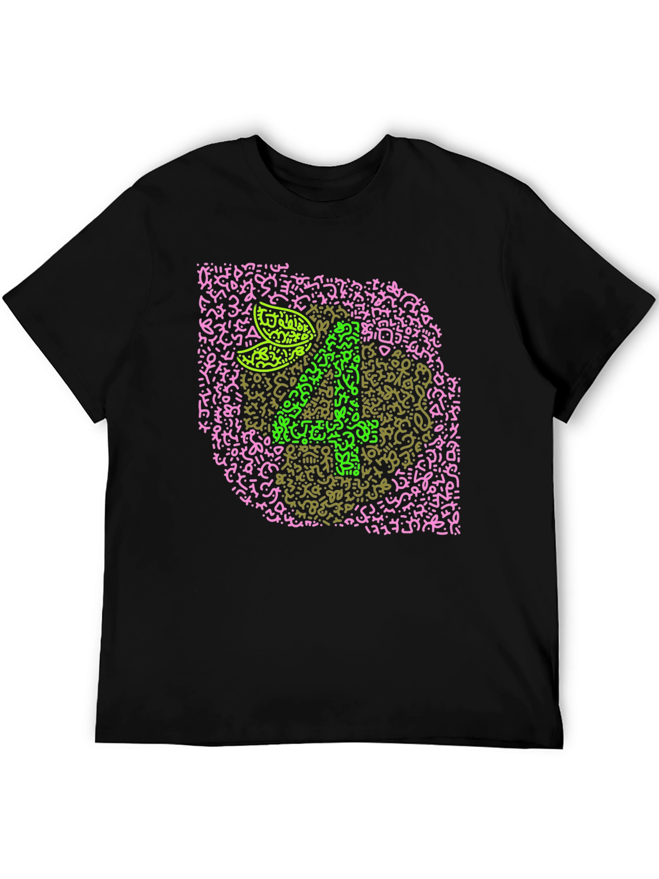 Eye Test Chart Tee - Black Crew Neck T-Shirt